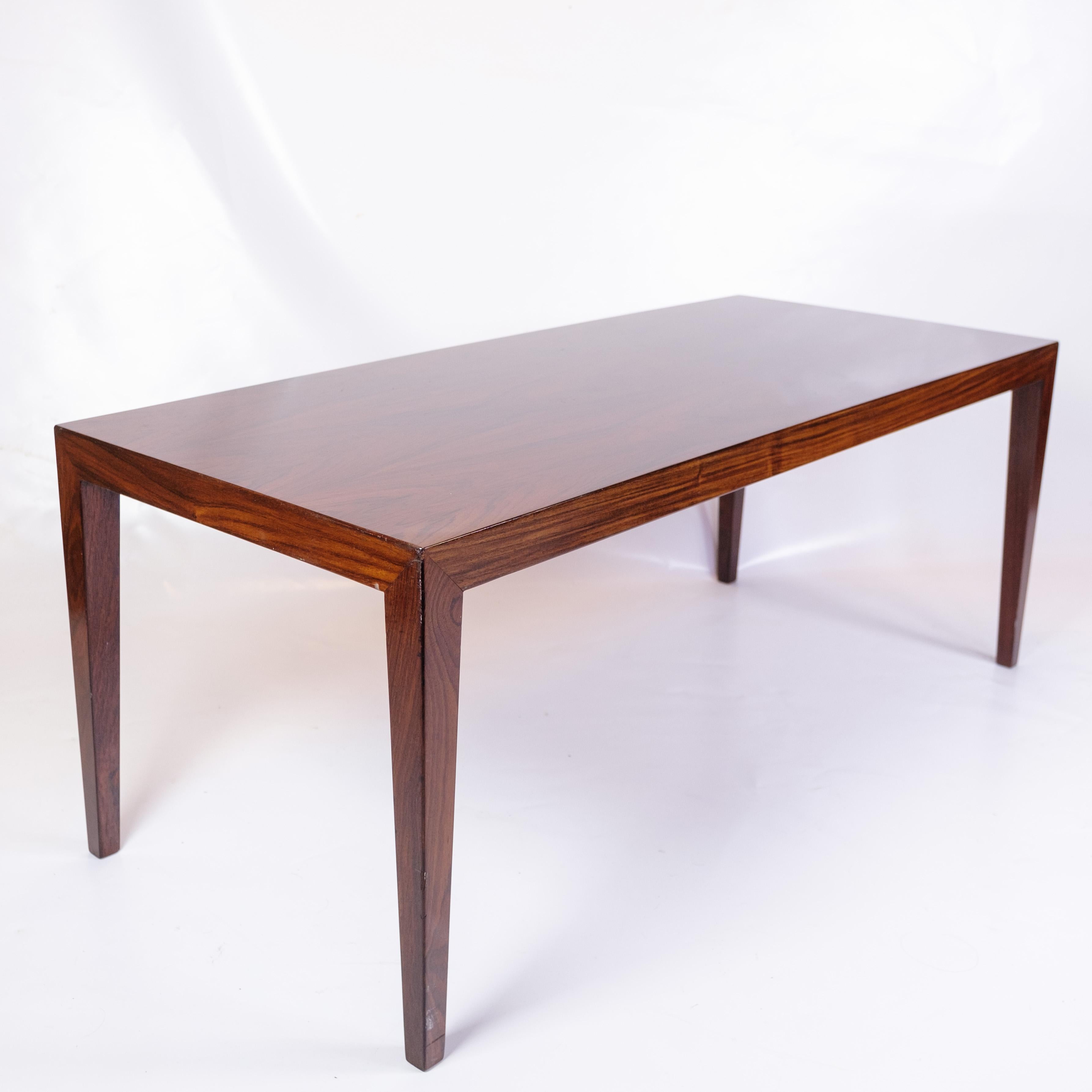 Table basse fabriquée en bois de rose par Severin Hansen des années 1960 Bon état - En vente à Lejre, DK