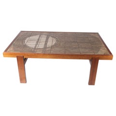 Coffee Table Made In Teak With Tiles From 1960s