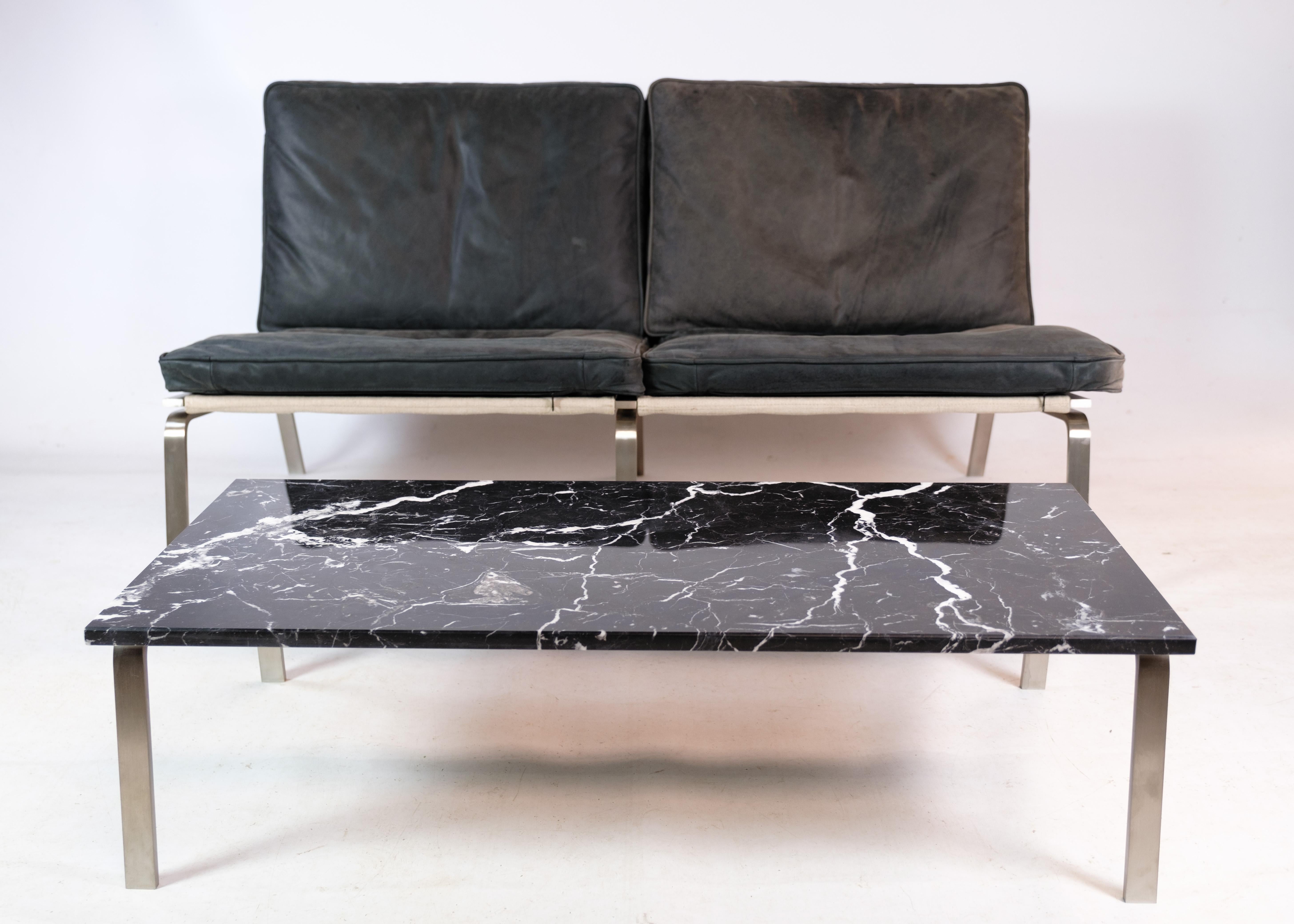 Coffee Table, Man by Norr11 Made With Aluminum Frame, Marble Top From 2000s For Sale 9