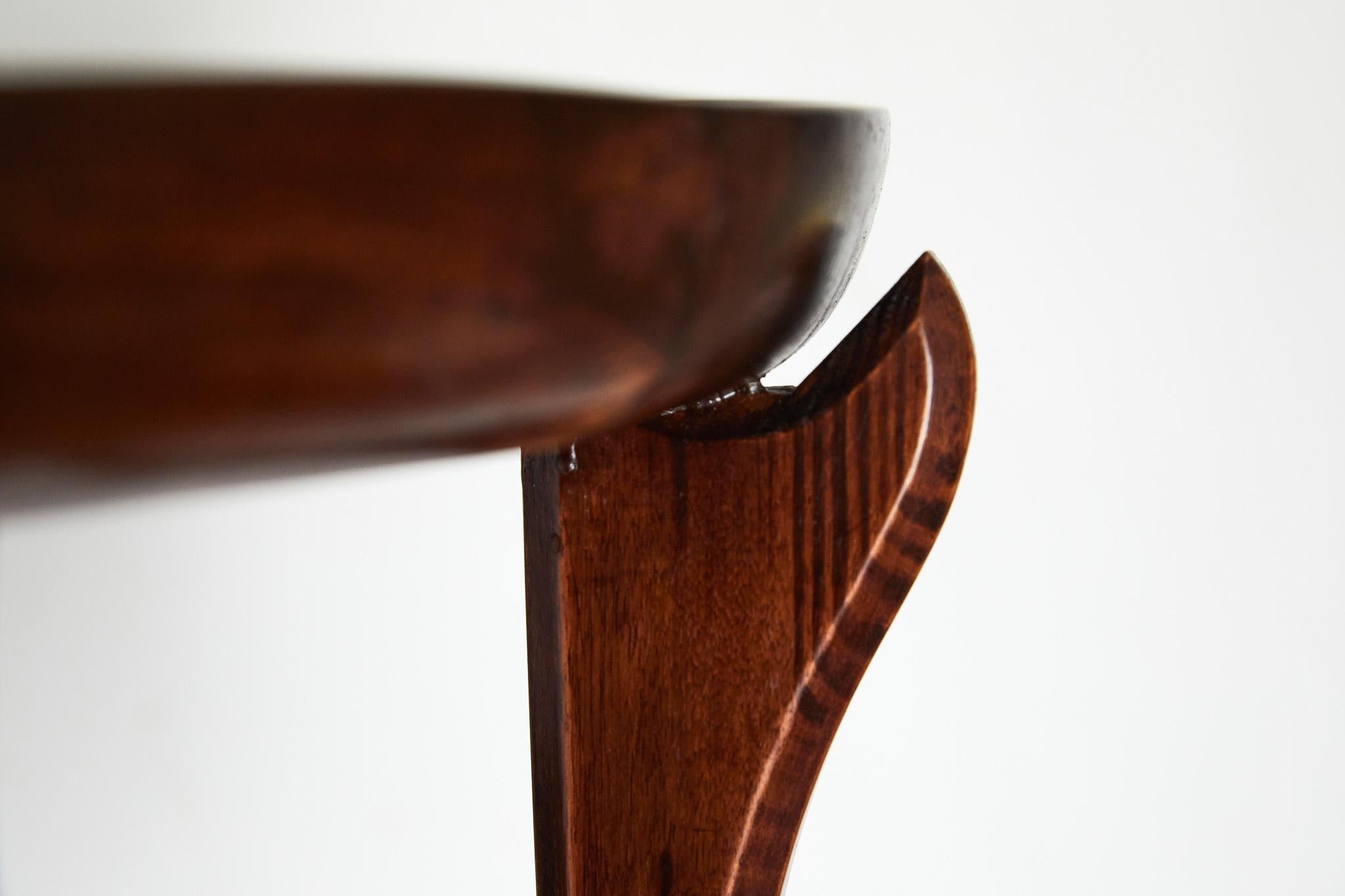 Table basse moderne brésilienne en bois dur et travertin, Giuseppe Scapinelli en vente 1