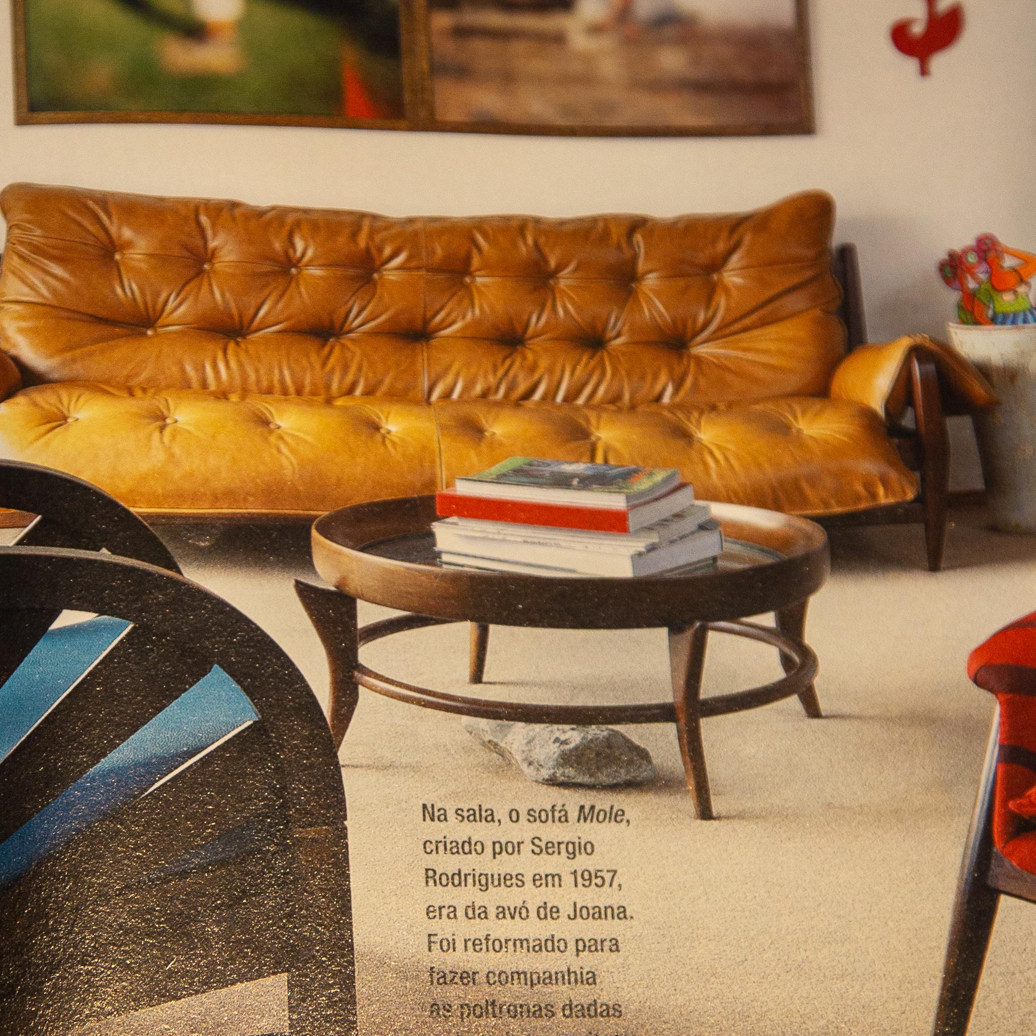 Mid-Century Modern Coffee Table in Hardwood&Travertine Giuseppe Scapinelli 1954 For Sale 7