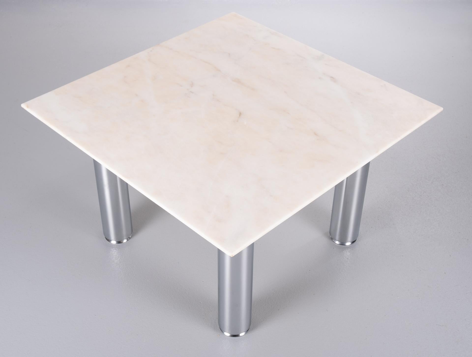 Coffee Table Marble and Steel, 1980s, Italy 3