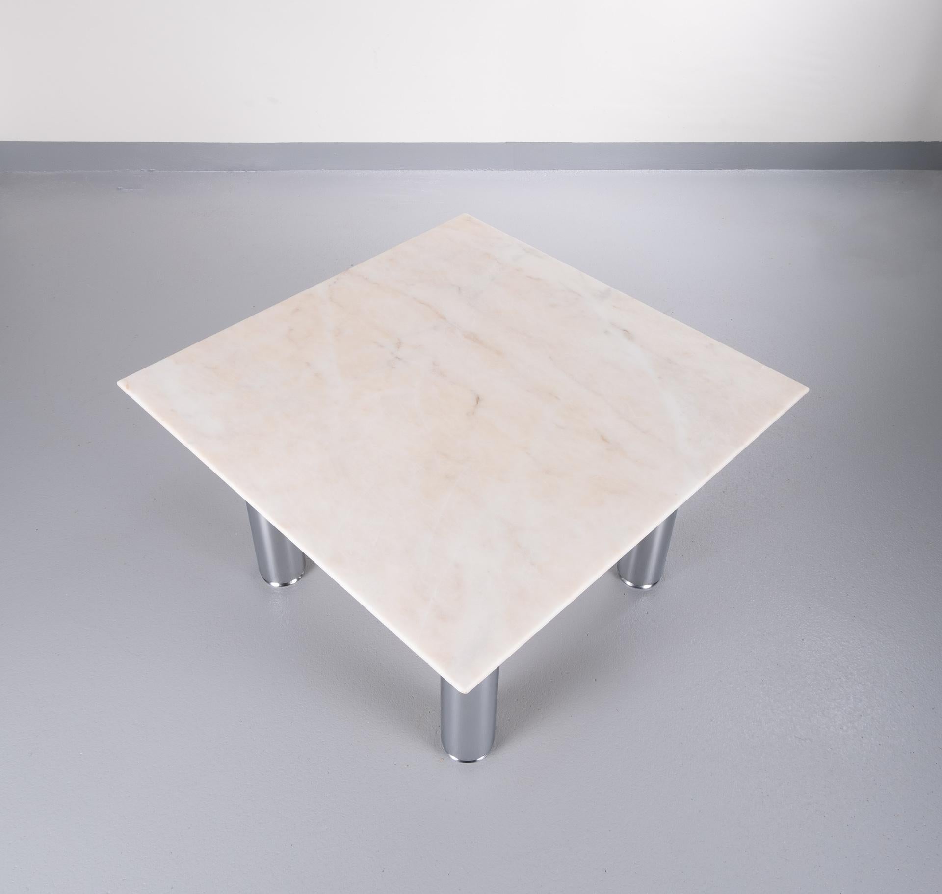 Coffee Table Marble and Steel, 1980s, Italy 4