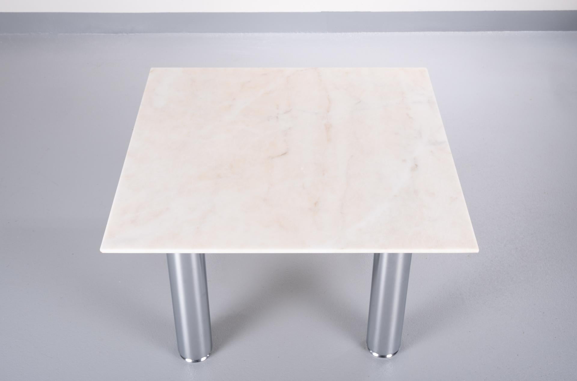Italian Coffee Table Marble and Steel, 1980s, Italy