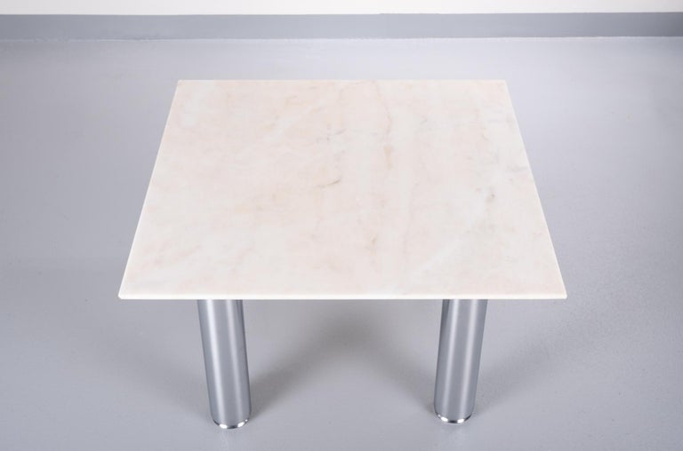 Coffee Table Marble and Steel, 1980s, Italy In Good Condition For Sale In Den Haag, NL