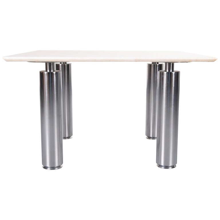 Coffee Table Marble and Steel, 1980s, Italy For Sale