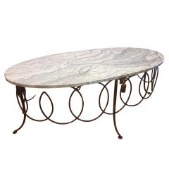 Coffee Table, Marble and Wrought Iron, Italy, from the 1950s