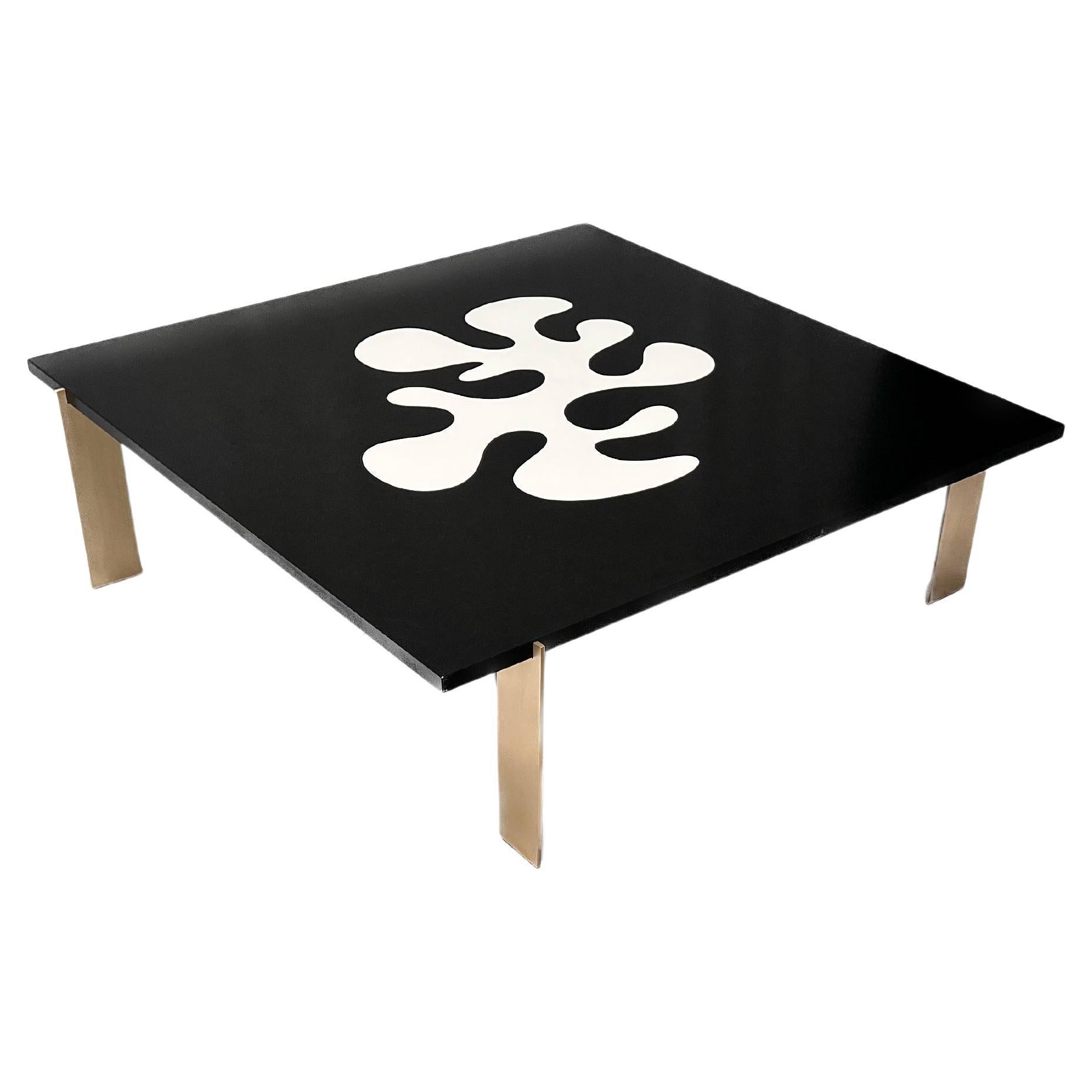 Table basse Matisse en granit noir du Zimbabwe