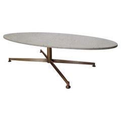 Table basse Michel Kin en marbre blanc par Arflex, années 1960