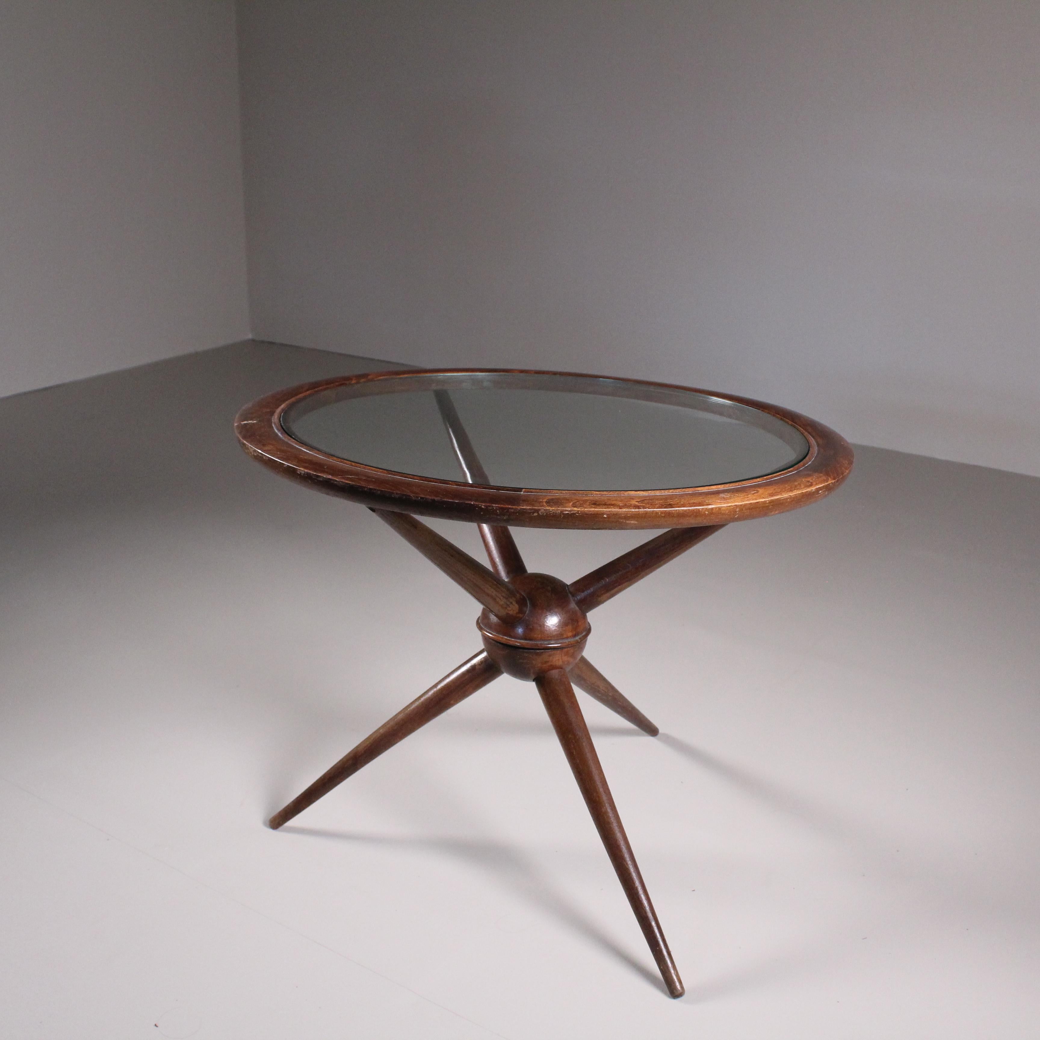 Glass Coffee table, mid-century, Sputnik style
