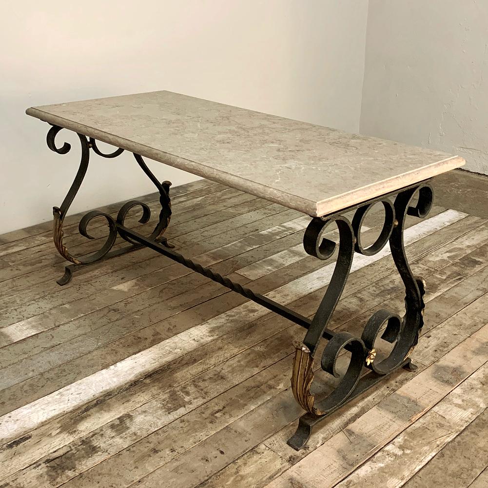wrought iron marble coffee table