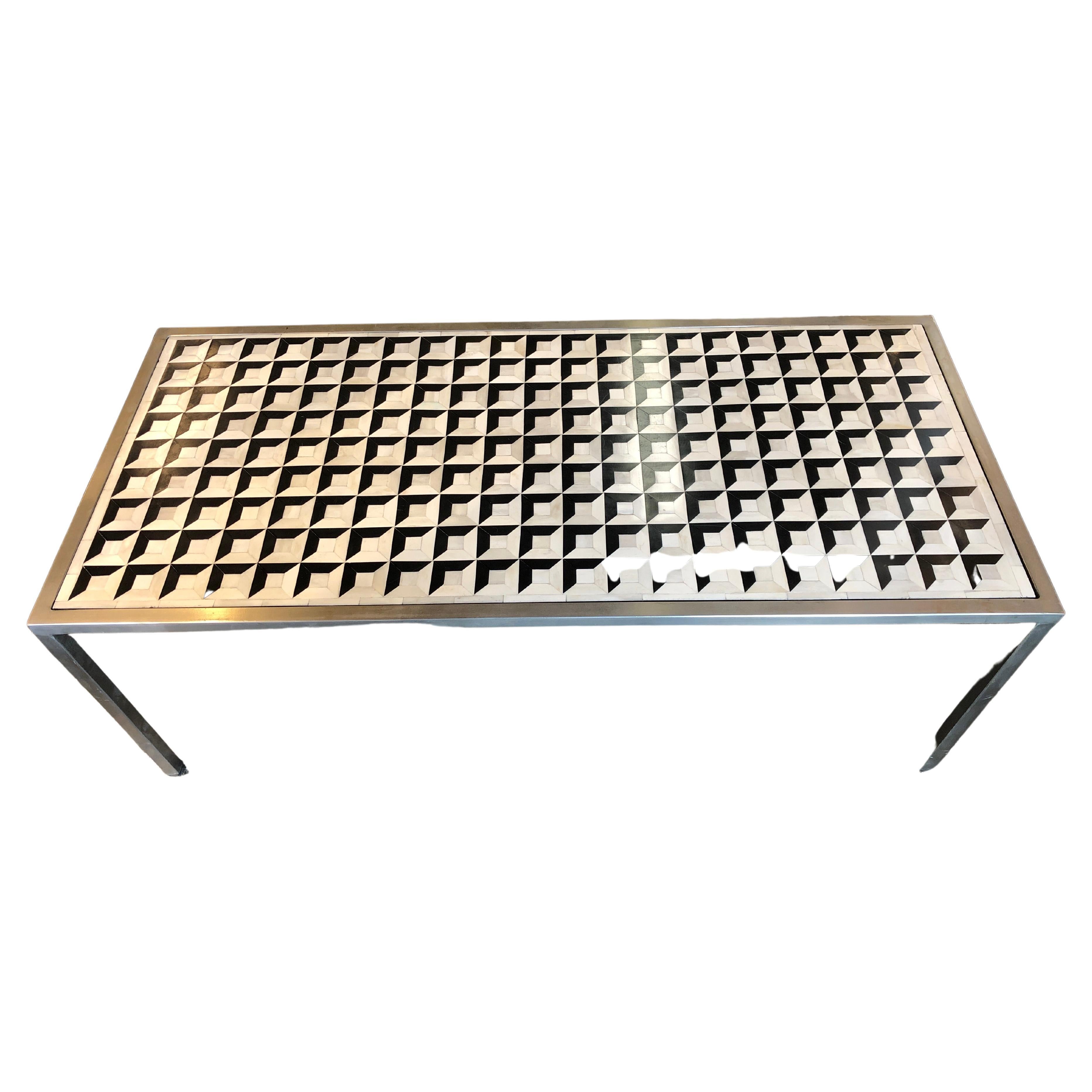Coffee Table Mid Modern Century Fornasetti Style For Sale