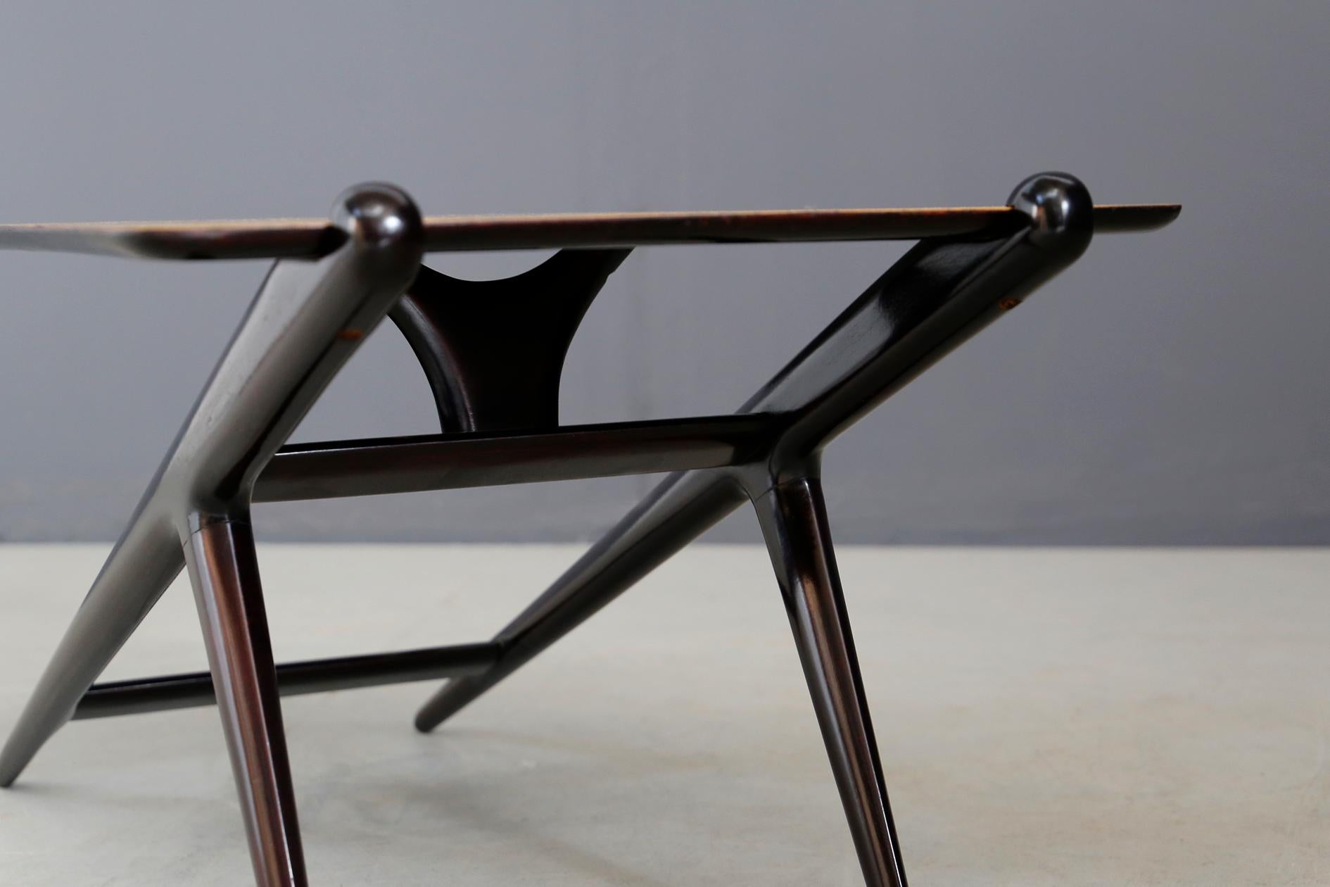 Italian Coffee Table Midcentury by Isa Bergamo in Wood Ebonized, 1950s