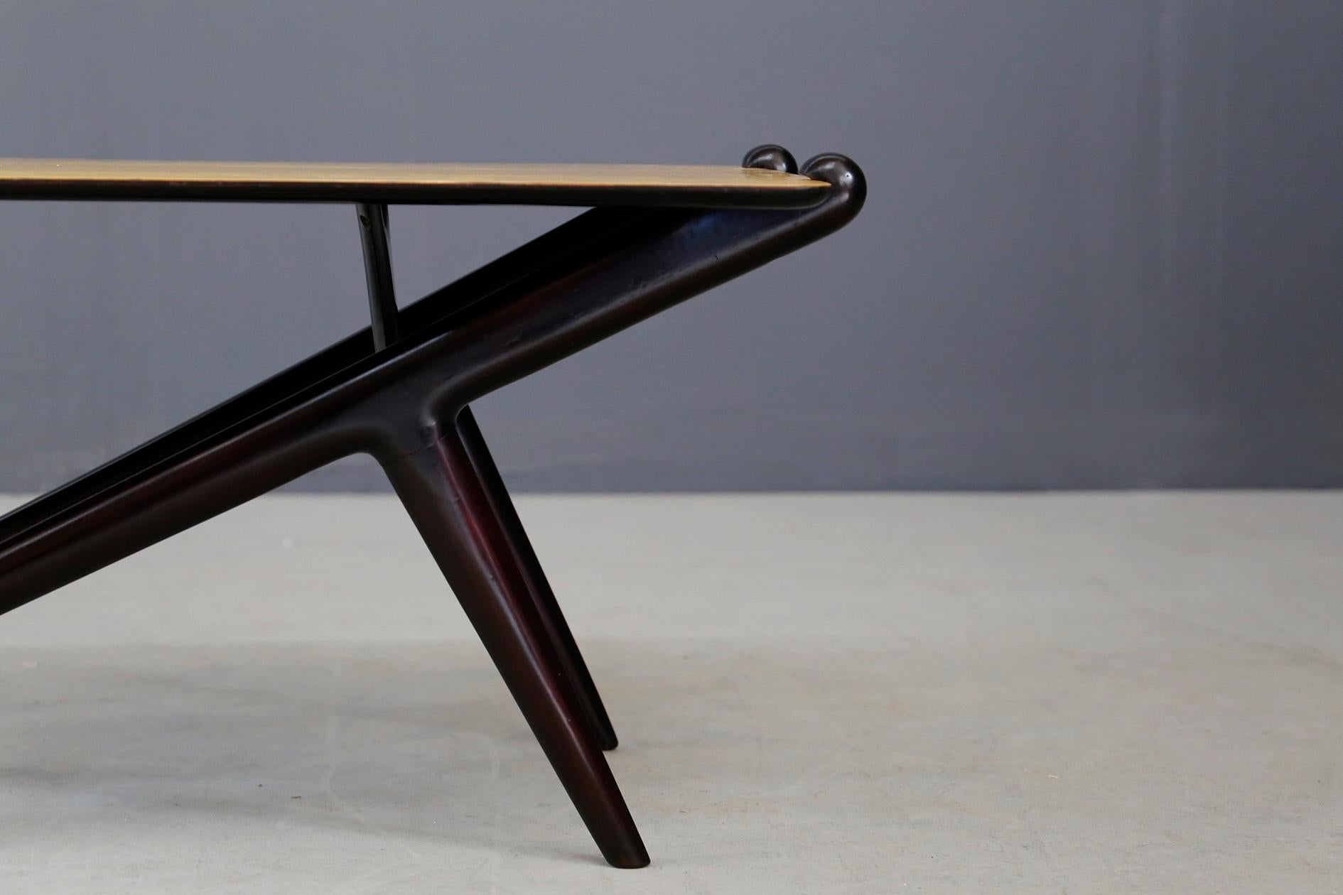 Mid-20th Century Coffee Table Midcentury by Isa Bergamo in Wood Ebonized, 1950s