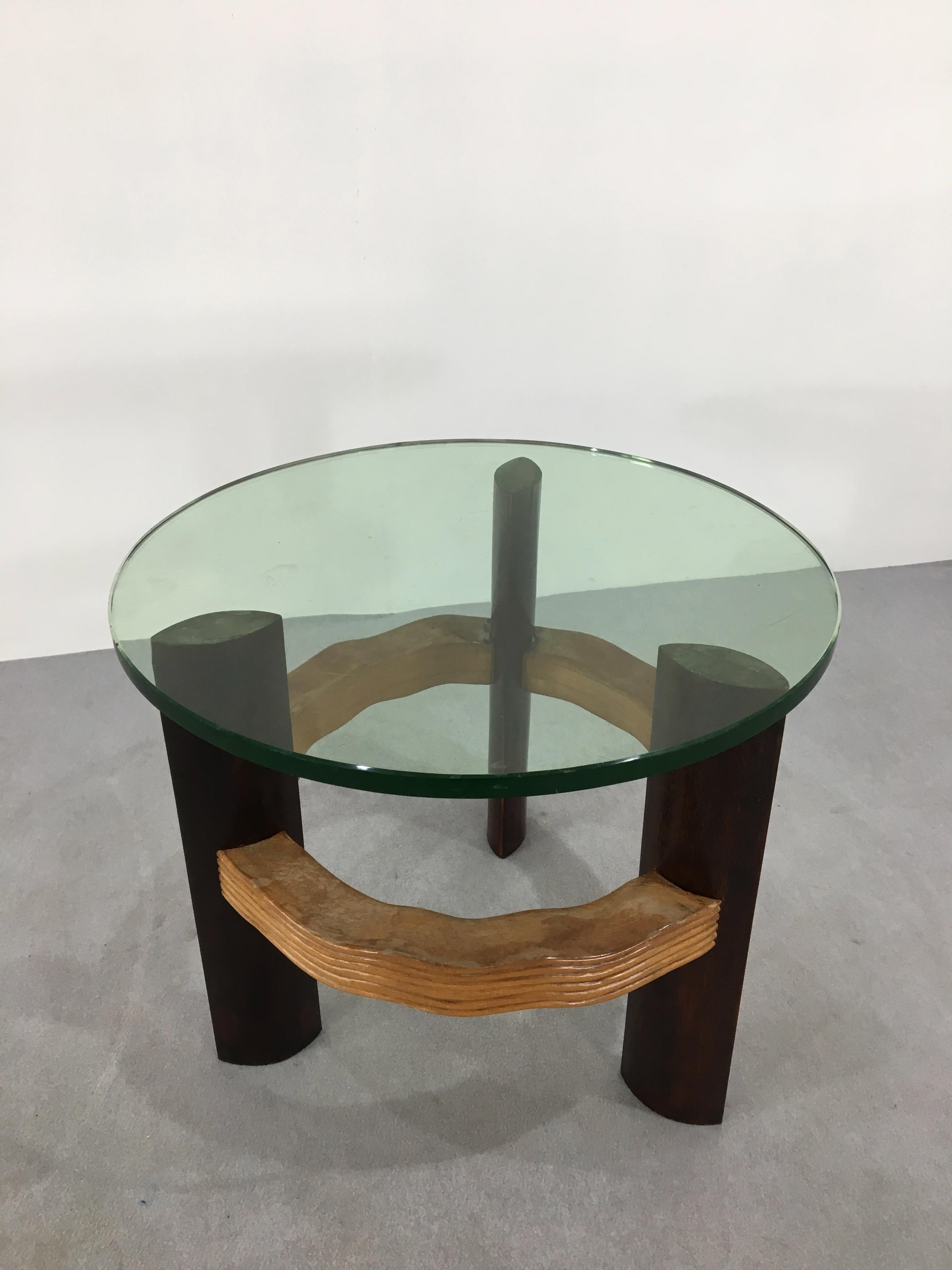 Mid-20th Century Coffee Table Midcentury by Osvaldo Borsani in Ebony and Crystal Glass, 1950s