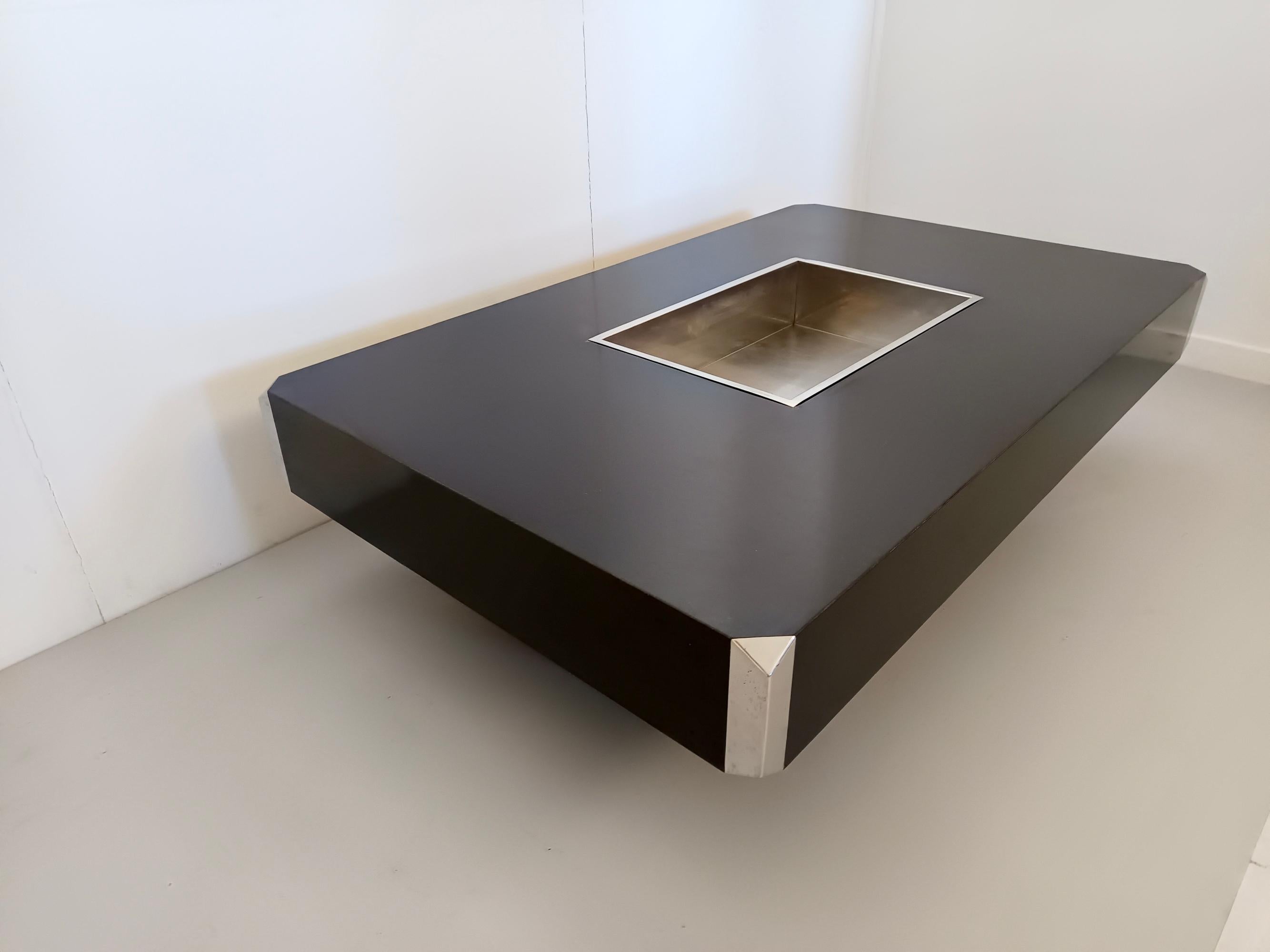 Plated Coffee Table mod. Alveo by Willy Rizzo for Sabot, 1972 For Sale