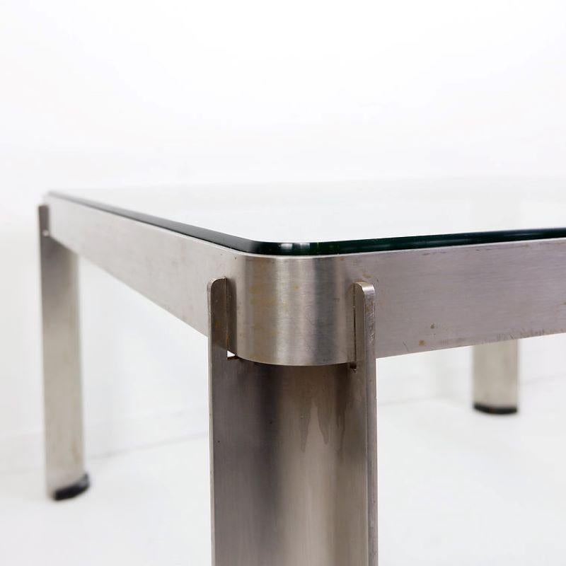 Coffee Table - Mod. T113 - Osvaldo Borsani - Tecno - 1970s    Steel and Thick Cr For Sale 1