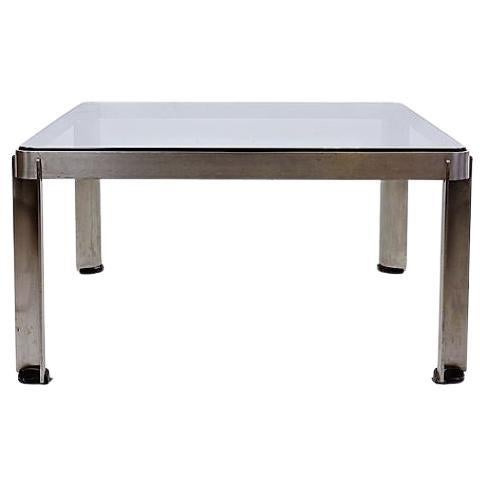 Coffee Table - Mod. T113 - Osvaldo Borsani - Tecno - 1970s    Steel and Thick Cr For Sale