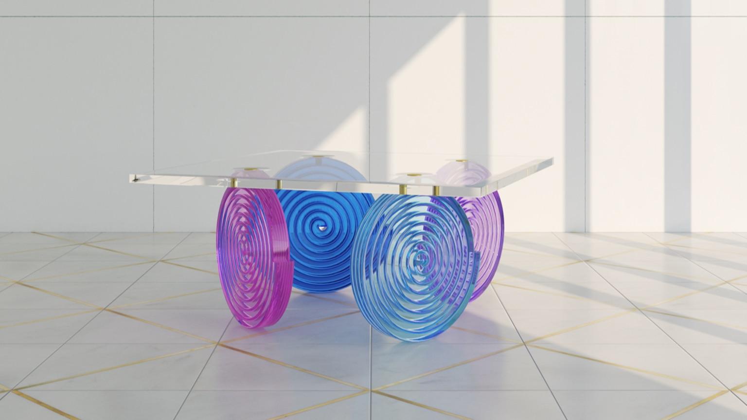 Plexiglass Coffee Table Model Gae Pop-Licorice Model Candy Collection by Studio Superego  For Sale