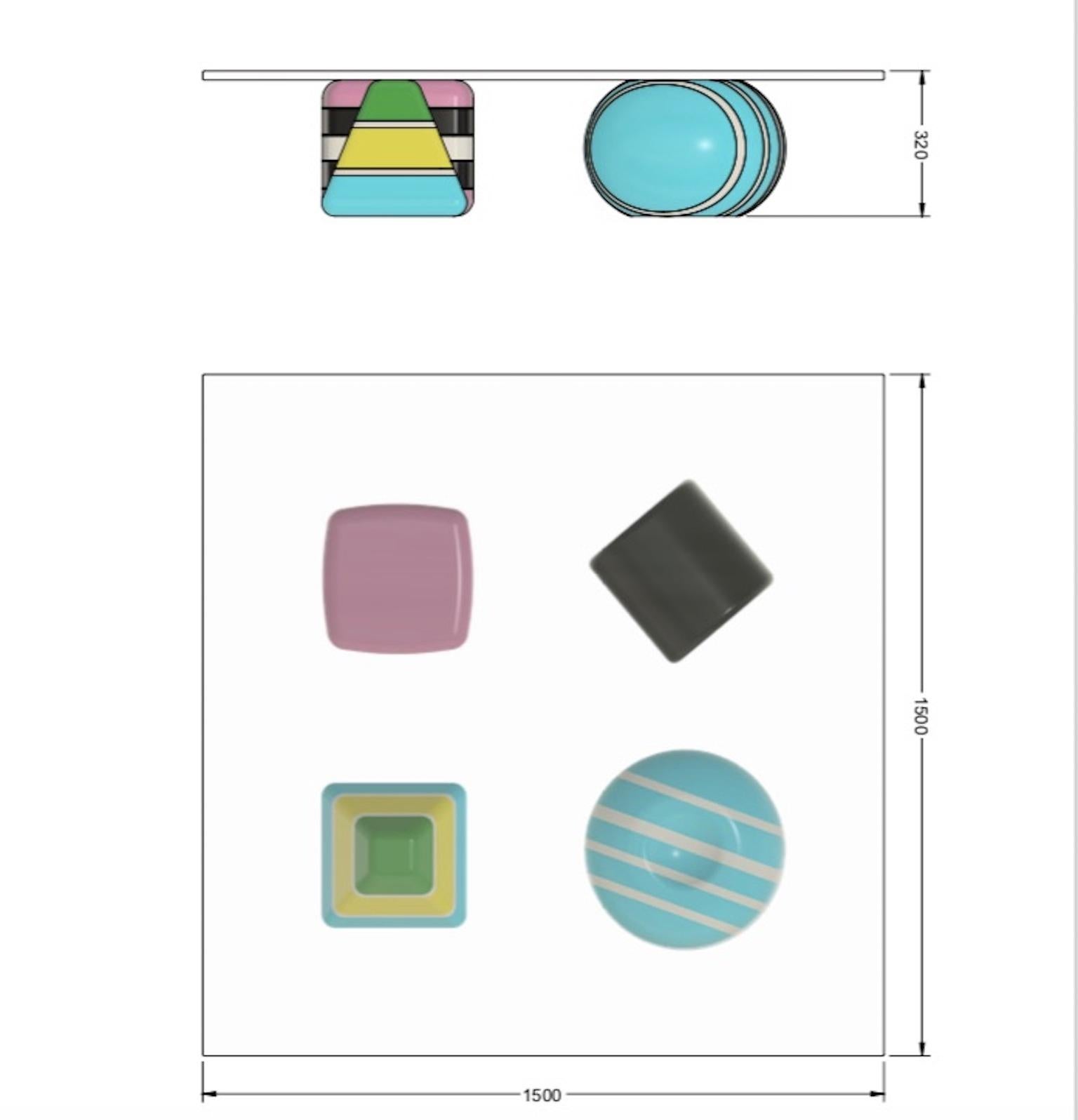 Table basse modèle Lella e Max Multy Candy Collection par Studio Superego en vente 1