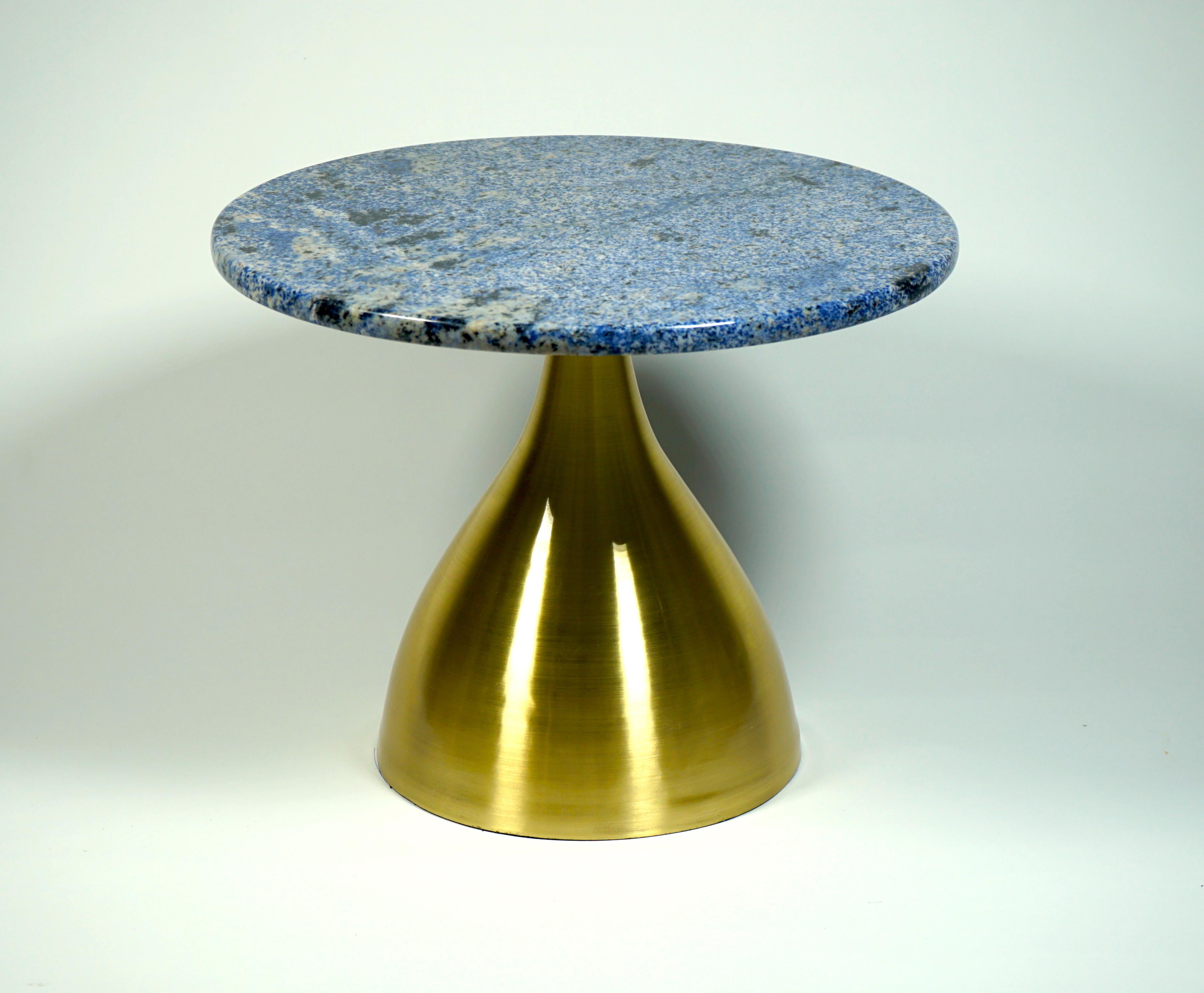 Coffee table model Mushroom designed by Studio Superego for Superego Editions.
Low table handmade with satin brass leg and Azul Bahia marble top.

Biography:
Superego editions was born in 2006, performing a constant activity of research in