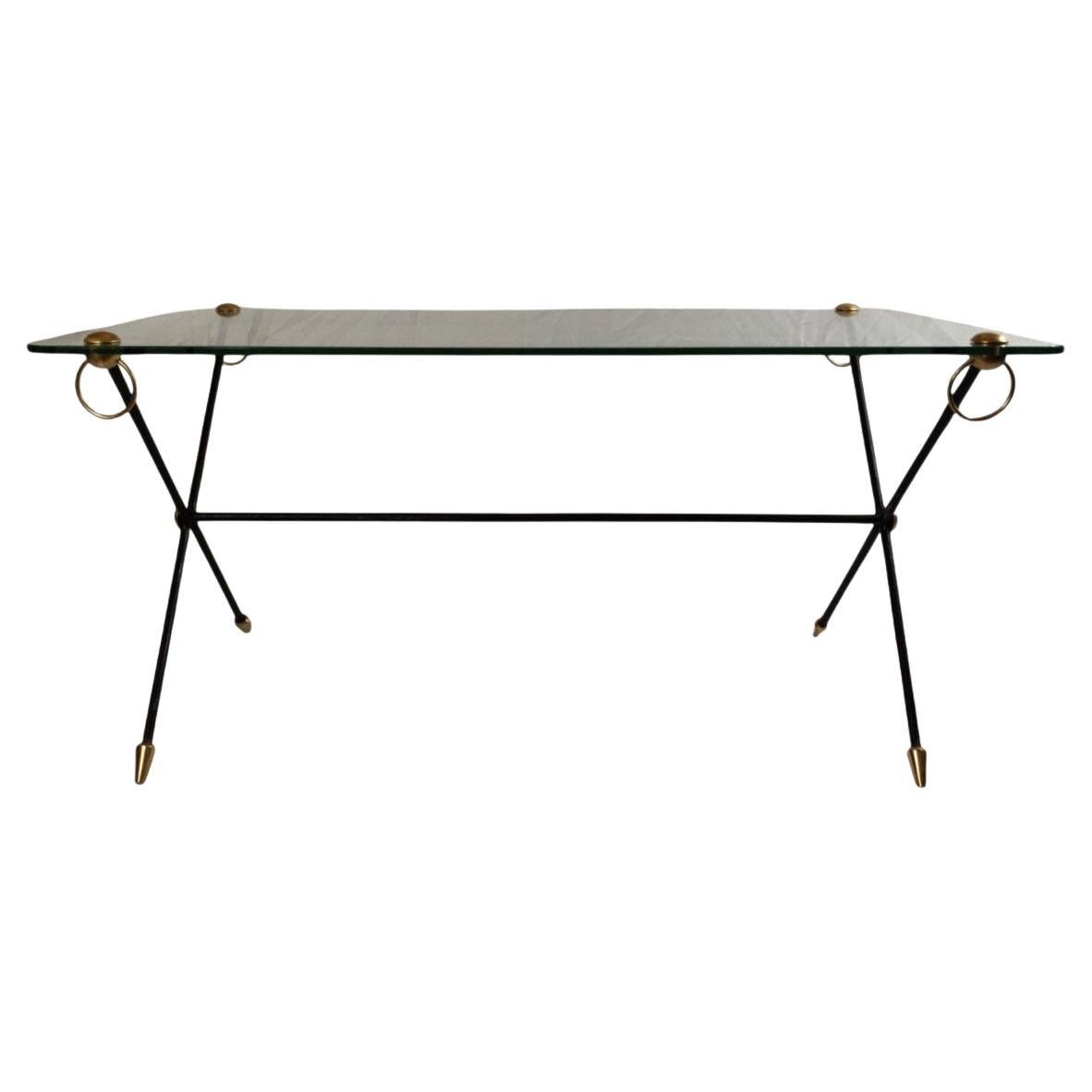 Mesa de centro Modelo "X", por Jacques Adnet, años 50 en venta