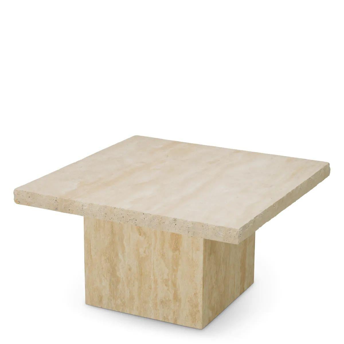 Contemporary Coffee Table – Natural Travertine with Rough-Cut Edges For Sale