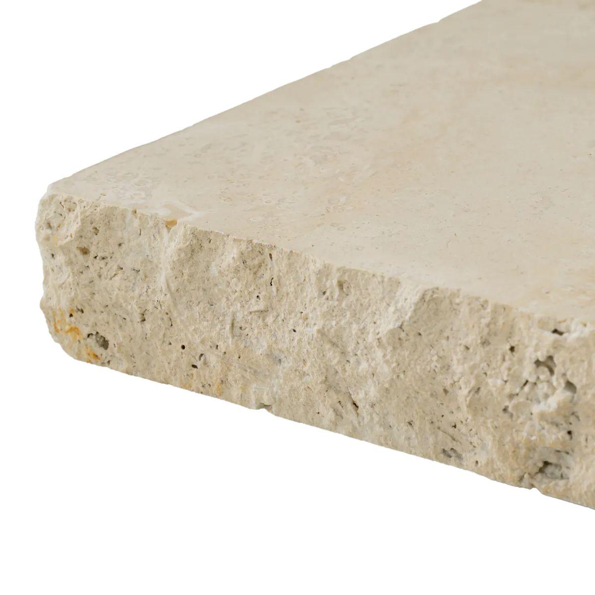 Coffee Table – Natural Travertine with Rough-Cut Edges For Sale 1