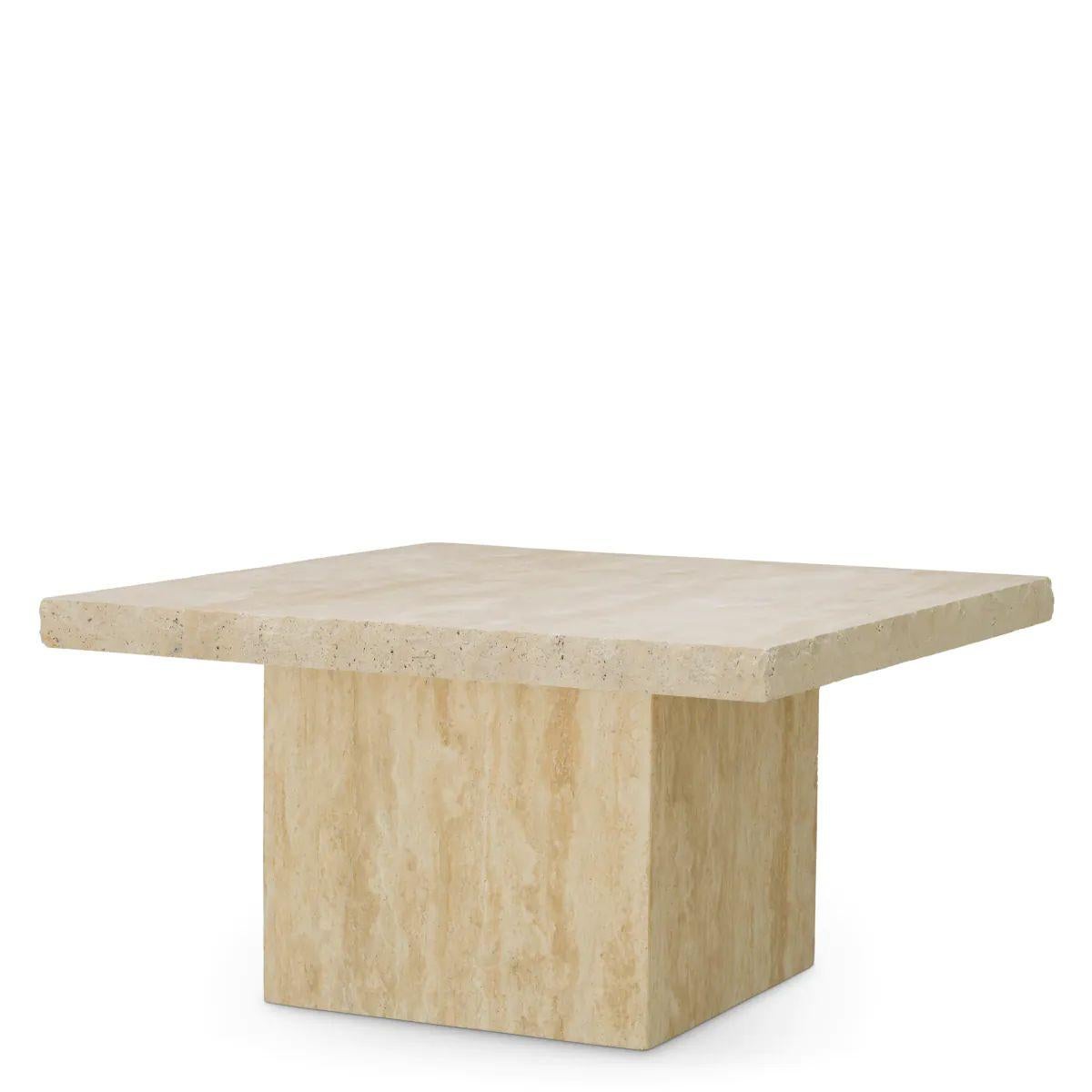 Coffee Table – Natural Travertine with Rough-Cut Edges