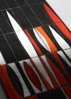 Coffee Table Navette Orange by Roger Capron Design Ceramic, French, 1950