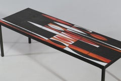 Coffee Table Navette Orange by Roger Capron Design Ceramic French