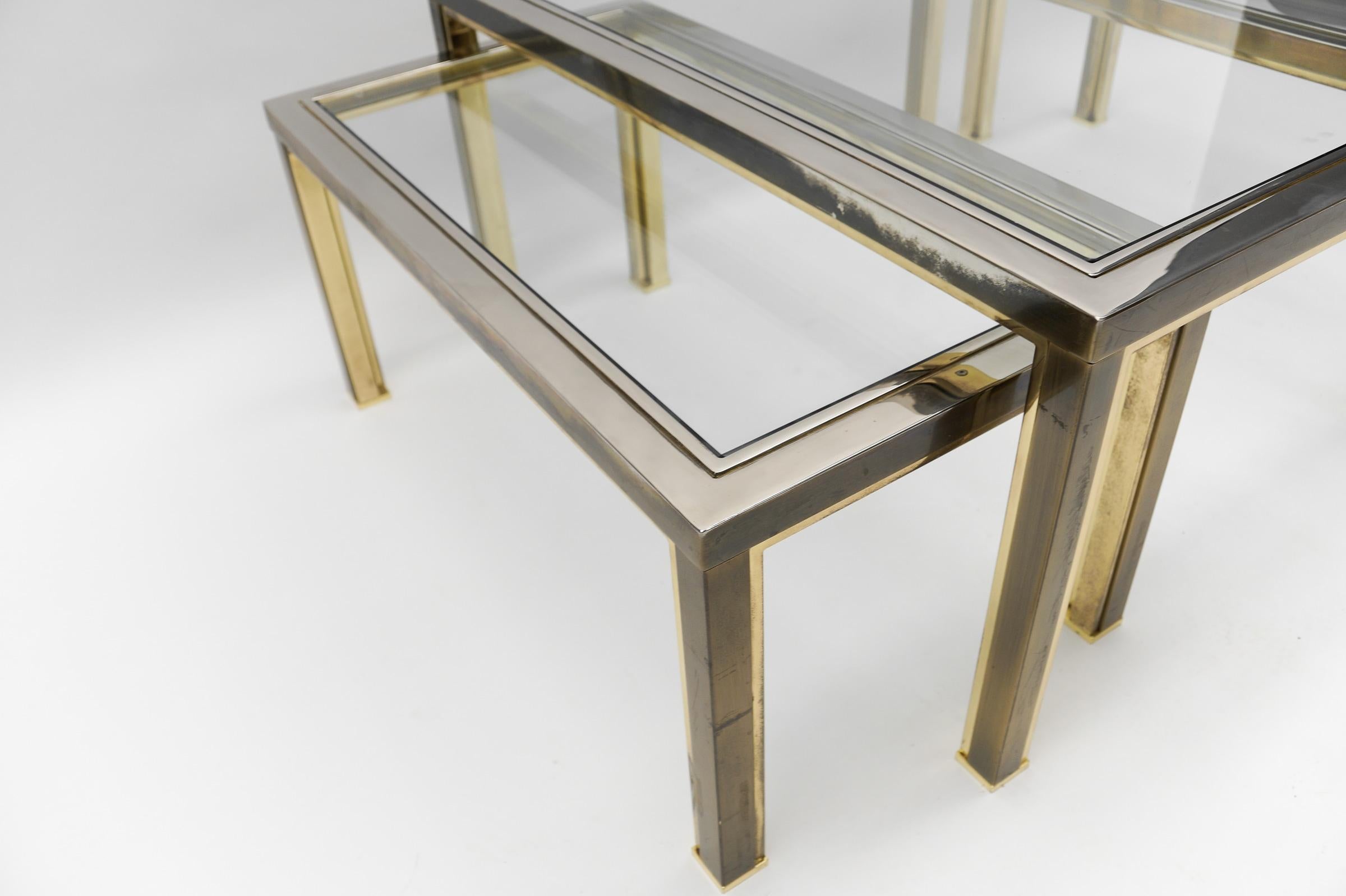 Coffee Table & Nesting Tables from Maison Charles, France 1970s, Set of 3 For Sale 4