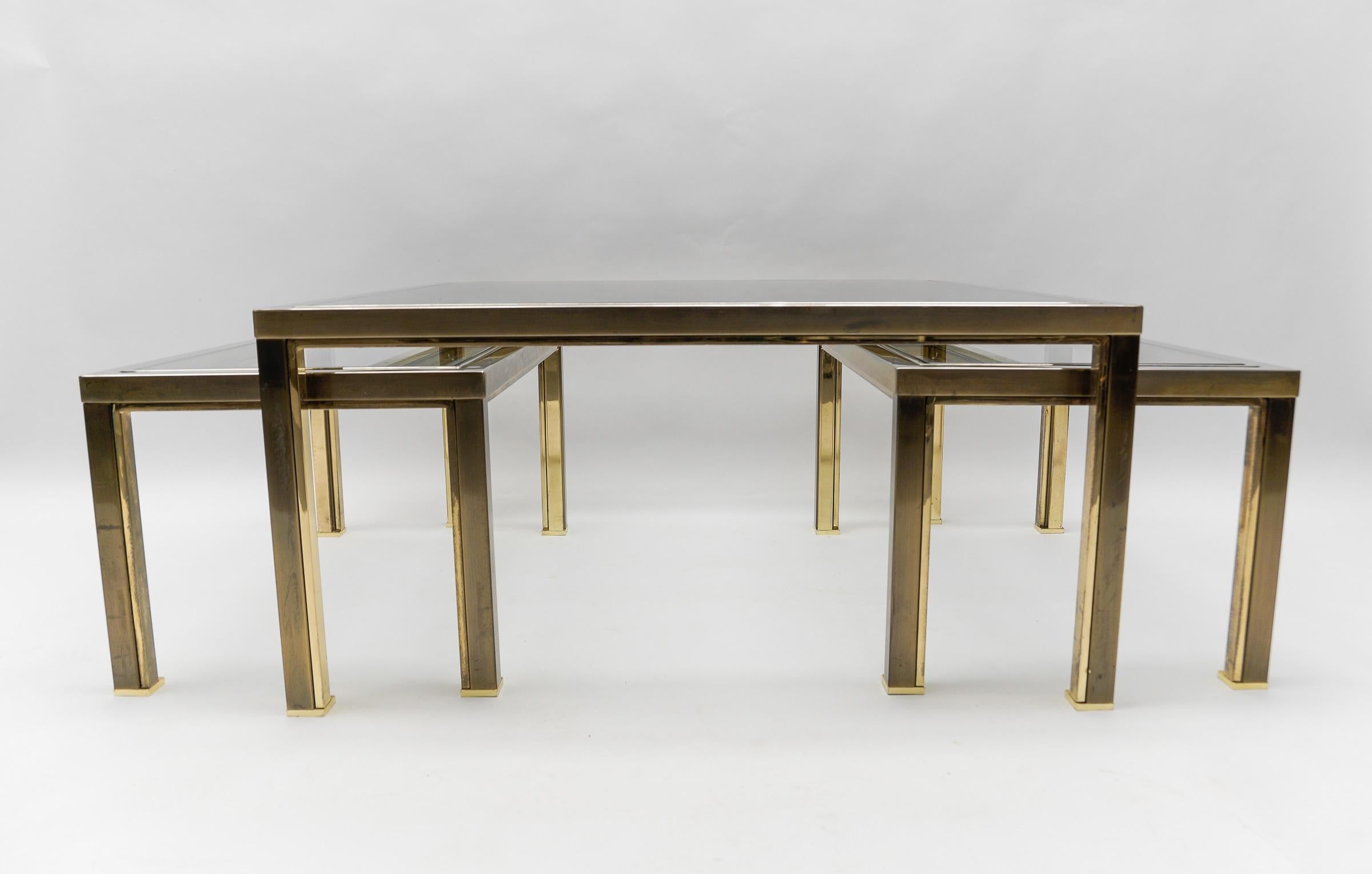 Coffee Table & Nesting Tables from Maison Charles, France 1970s, Set of 3 In Good Condition For Sale In Nürnberg, Bayern