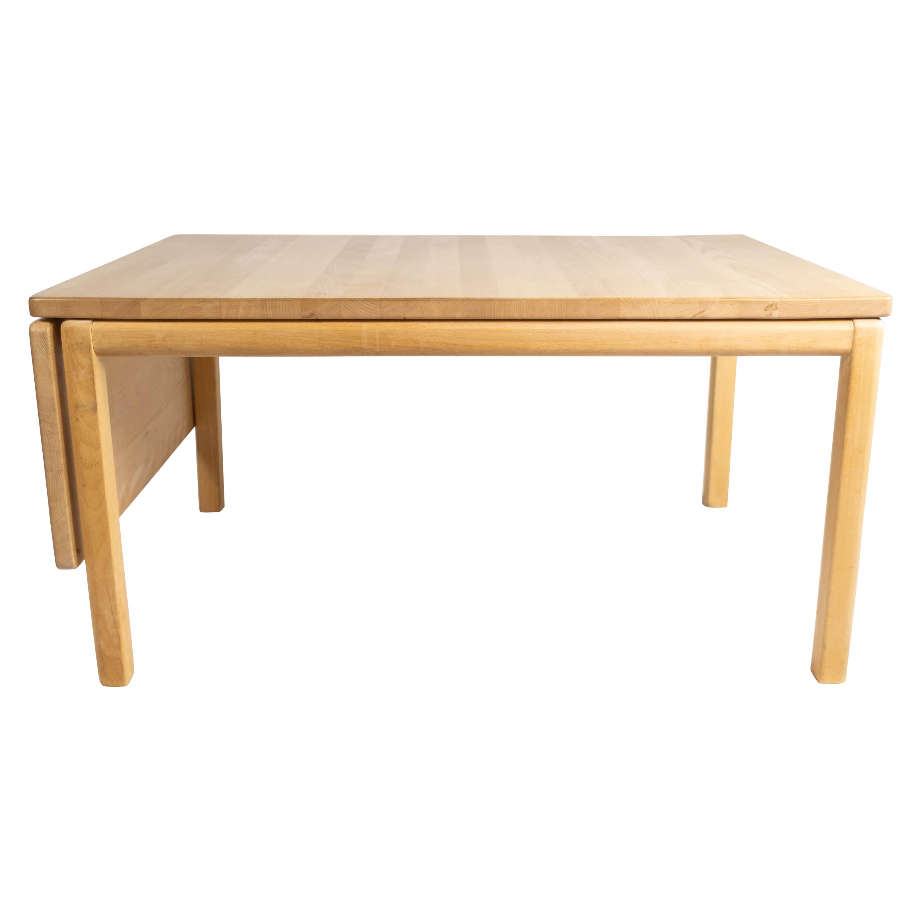 Coffee Table Made In Beech With Extension By Rubby Furniture From 1992 For Sale