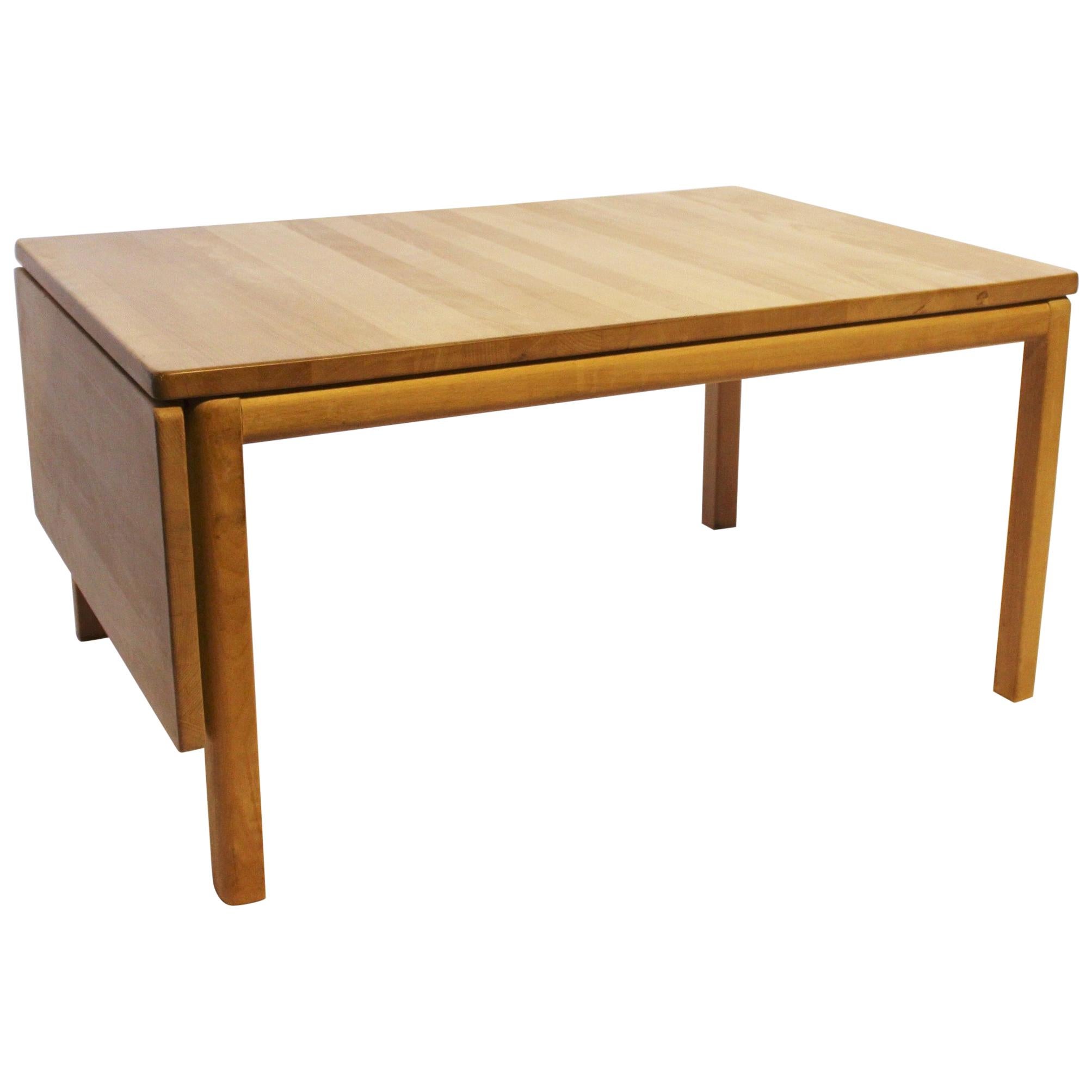 Coffee Table of Beechwood and with Extension Leaf of Danish Design, Rubby For Sale