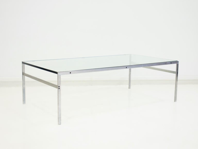 Coffee Table of Steel and Glass by Preben Fabricius and Jørgen Kastholm For Sale 4