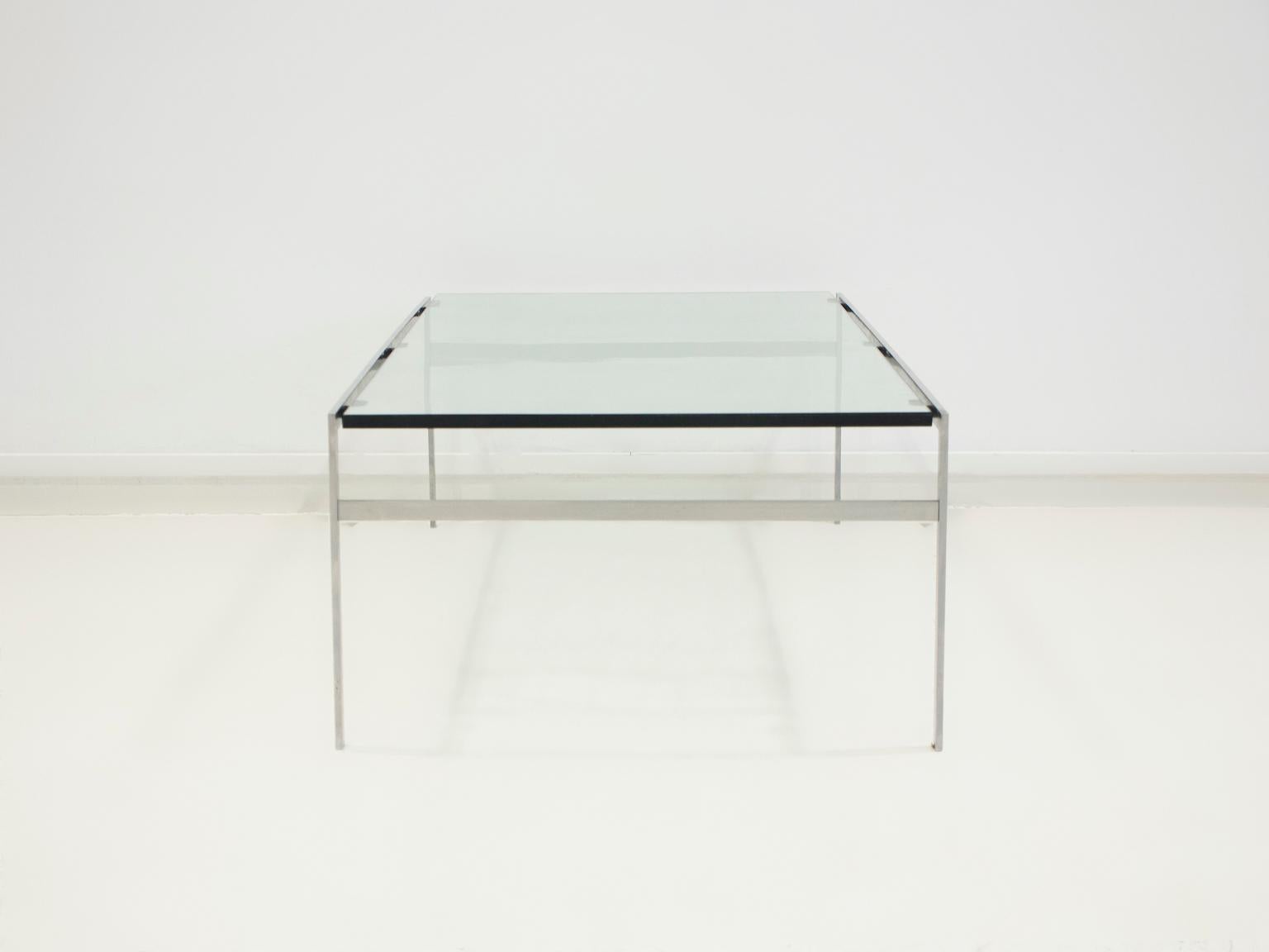 Coffee Table of Steel and Glass by Preben Fabricius and Jørgen Kastholm 5