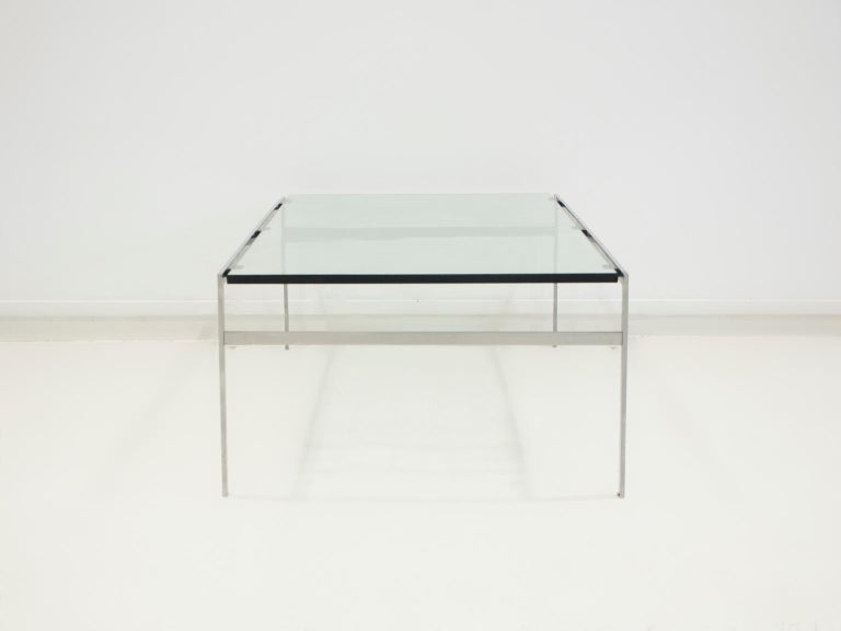Coffee Table of Steel and Glass by Preben Fabricius and Jørgen Kastholm For Sale 5