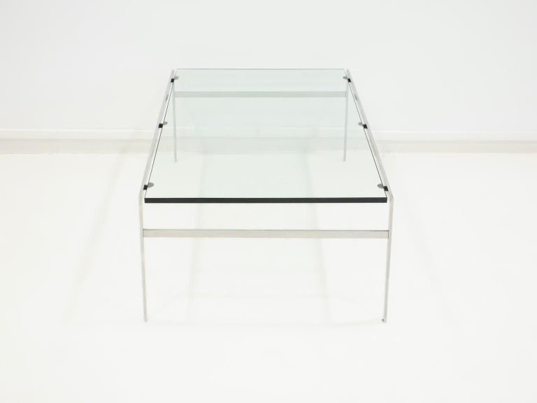 Coffee Table of Steel and Glass by Preben Fabricius and Jørgen Kastholm For Sale 6
