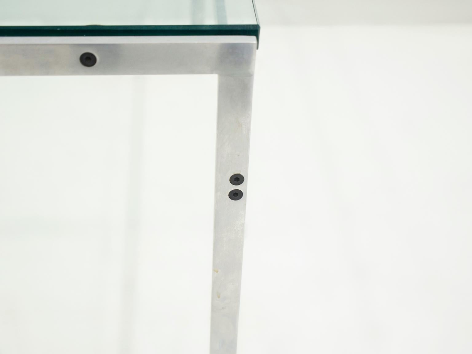 Danish Coffee Table of Steel and Glass by Preben Fabricius and Jørgen Kastholm