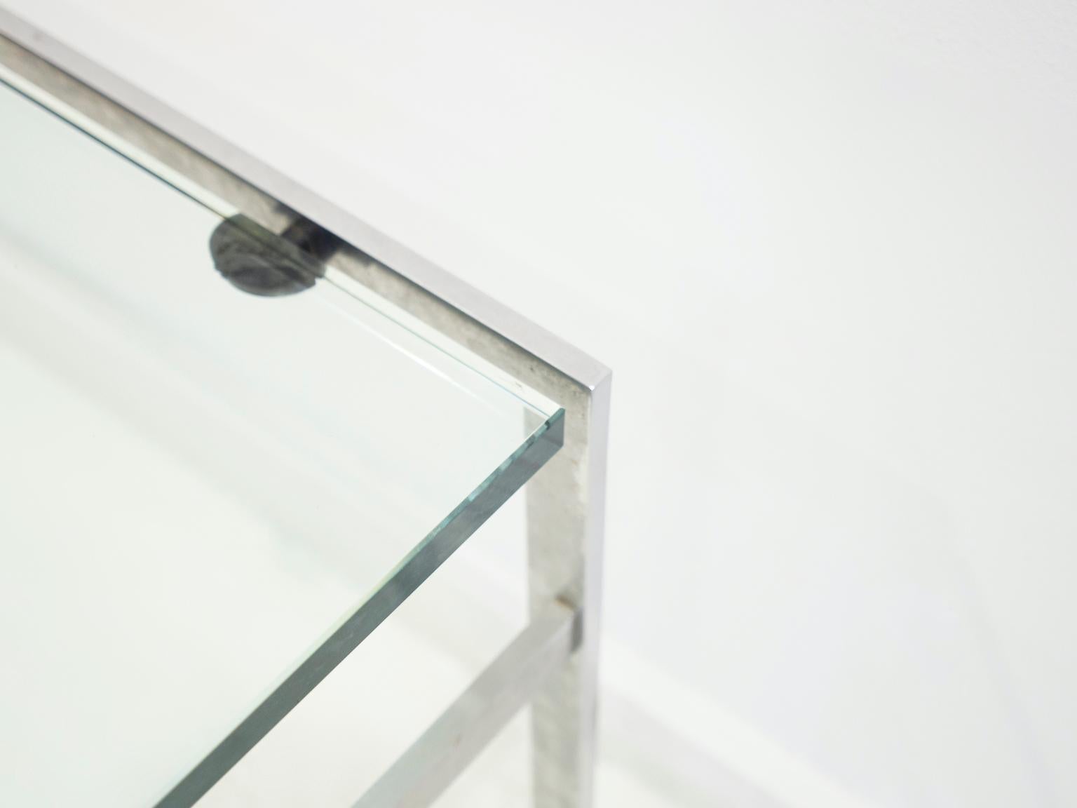 20th Century Coffee Table of Steel and Glass by Preben Fabricius and Jørgen Kastholm
