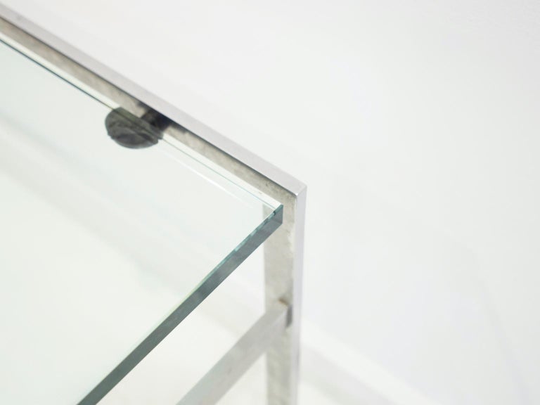 20th Century Coffee Table of Steel and Glass by Preben Fabricius and Jørgen Kastholm For Sale