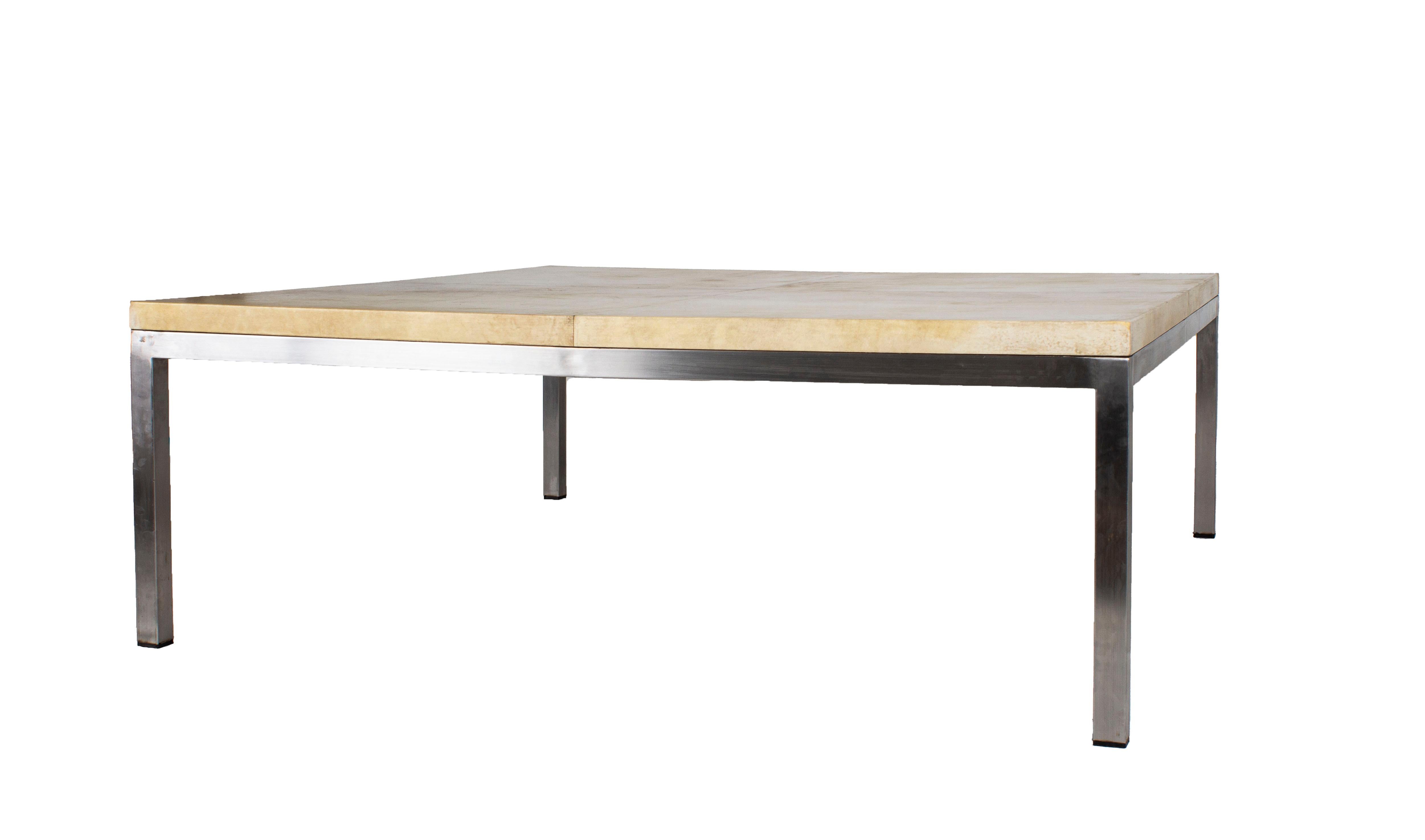 North American Coffee Table on Stainless Steel Base