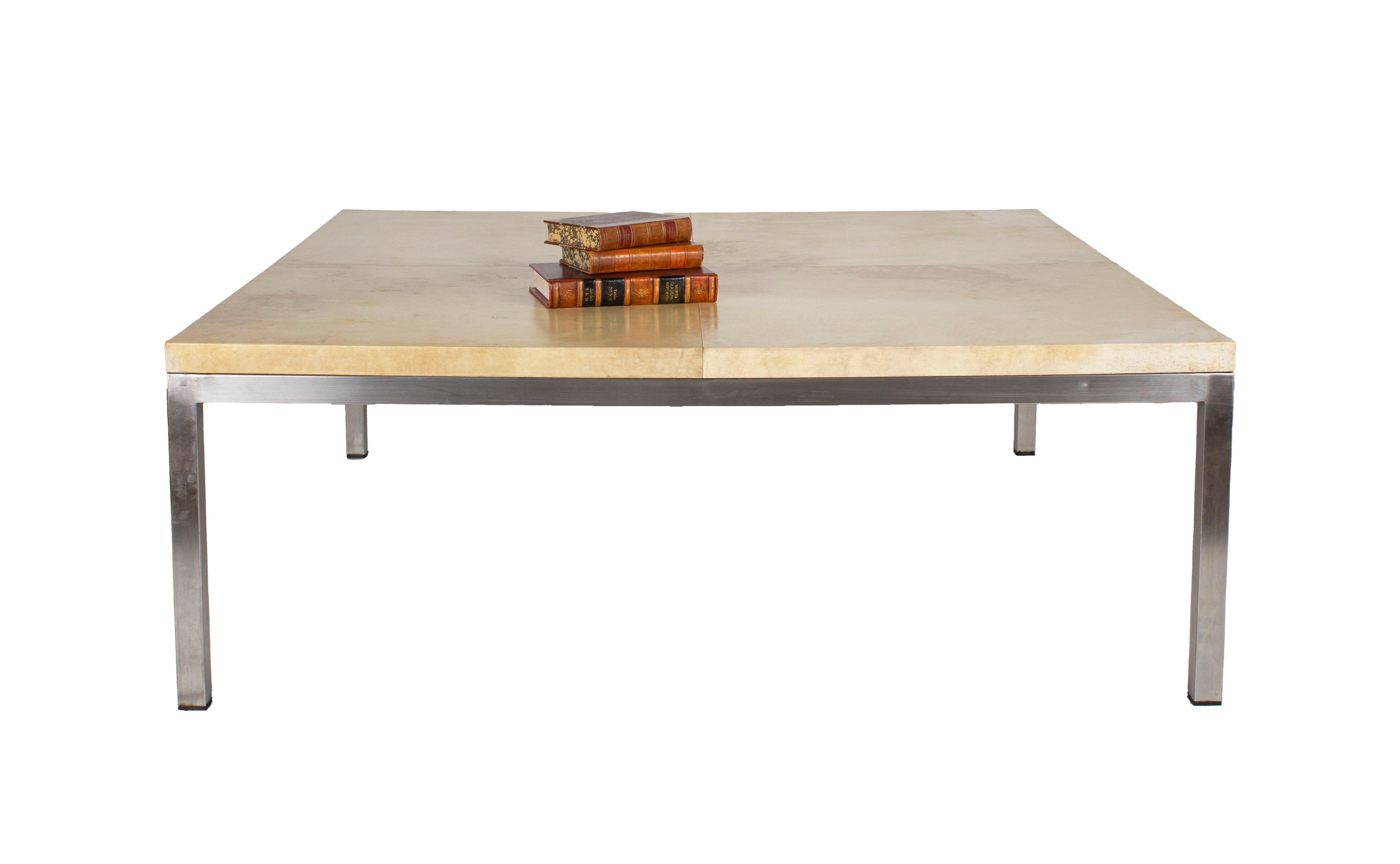 20th Century Coffee Table on Stainless Steel Base