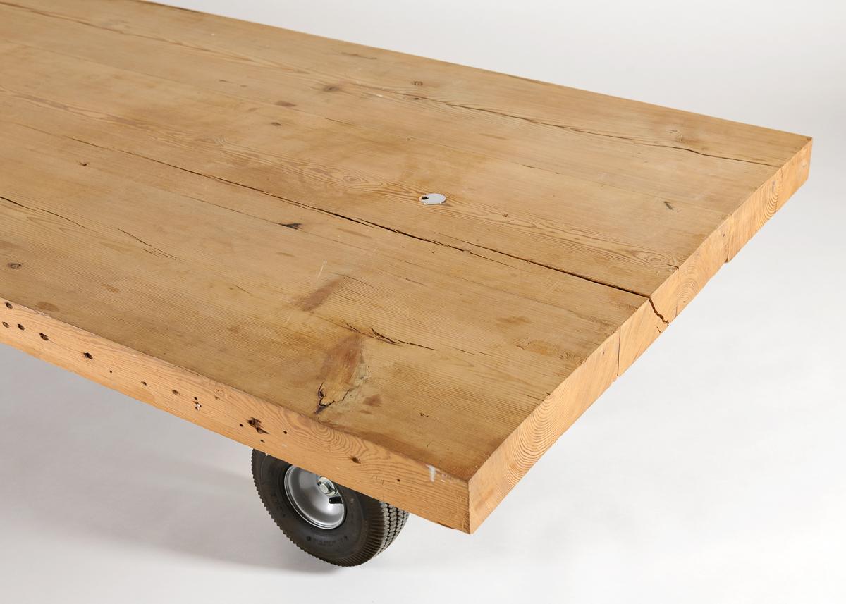 Aluminum Coffee Table on Wheels, Thierry Despont, US, 20th Century For Sale