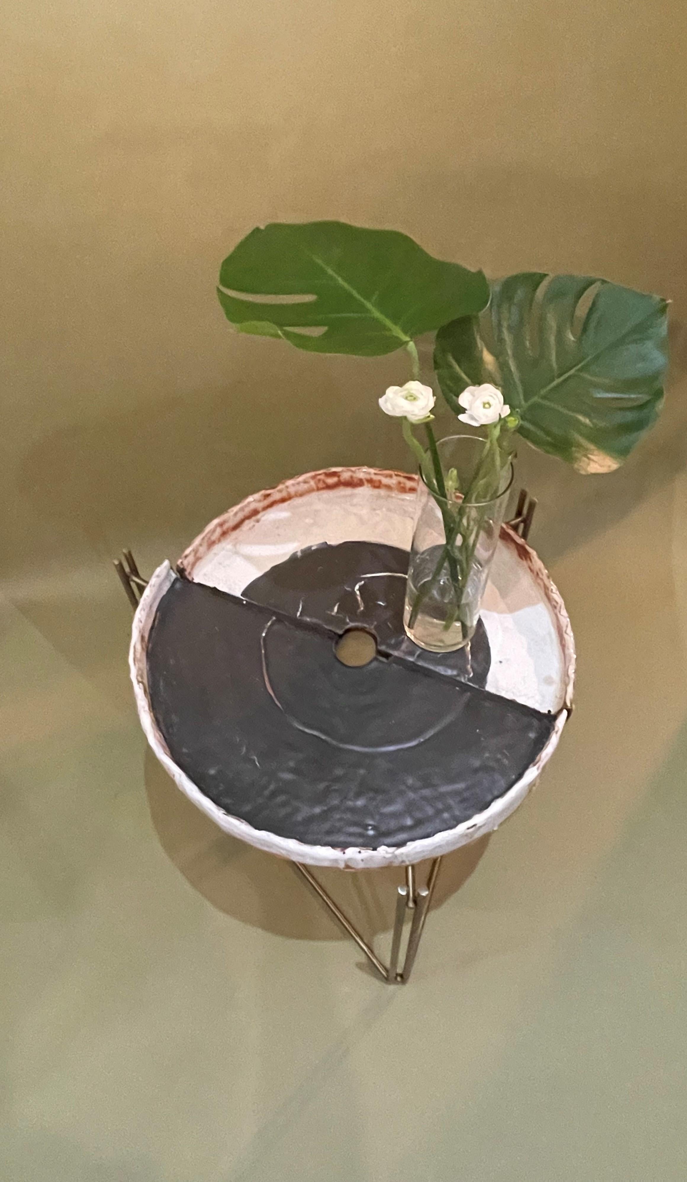 Coffee Table 'or Side' Ceramic Top & S Steel by Hannelore Freer and Filipe Ramos 5