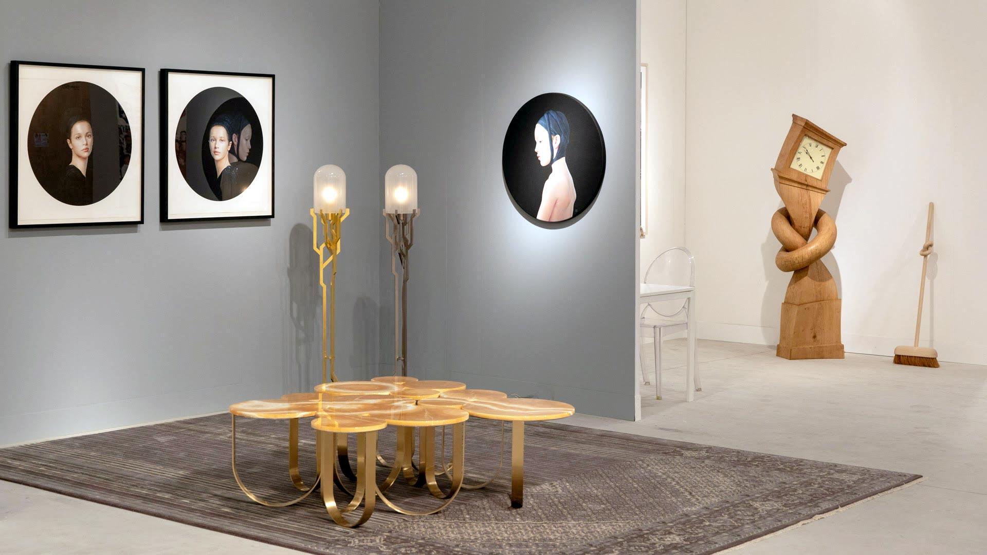 XXIe siècle et contemporain Table basse modulaire ou table à cocktail en laiton et onyx orange, design de collection, Italie en vente