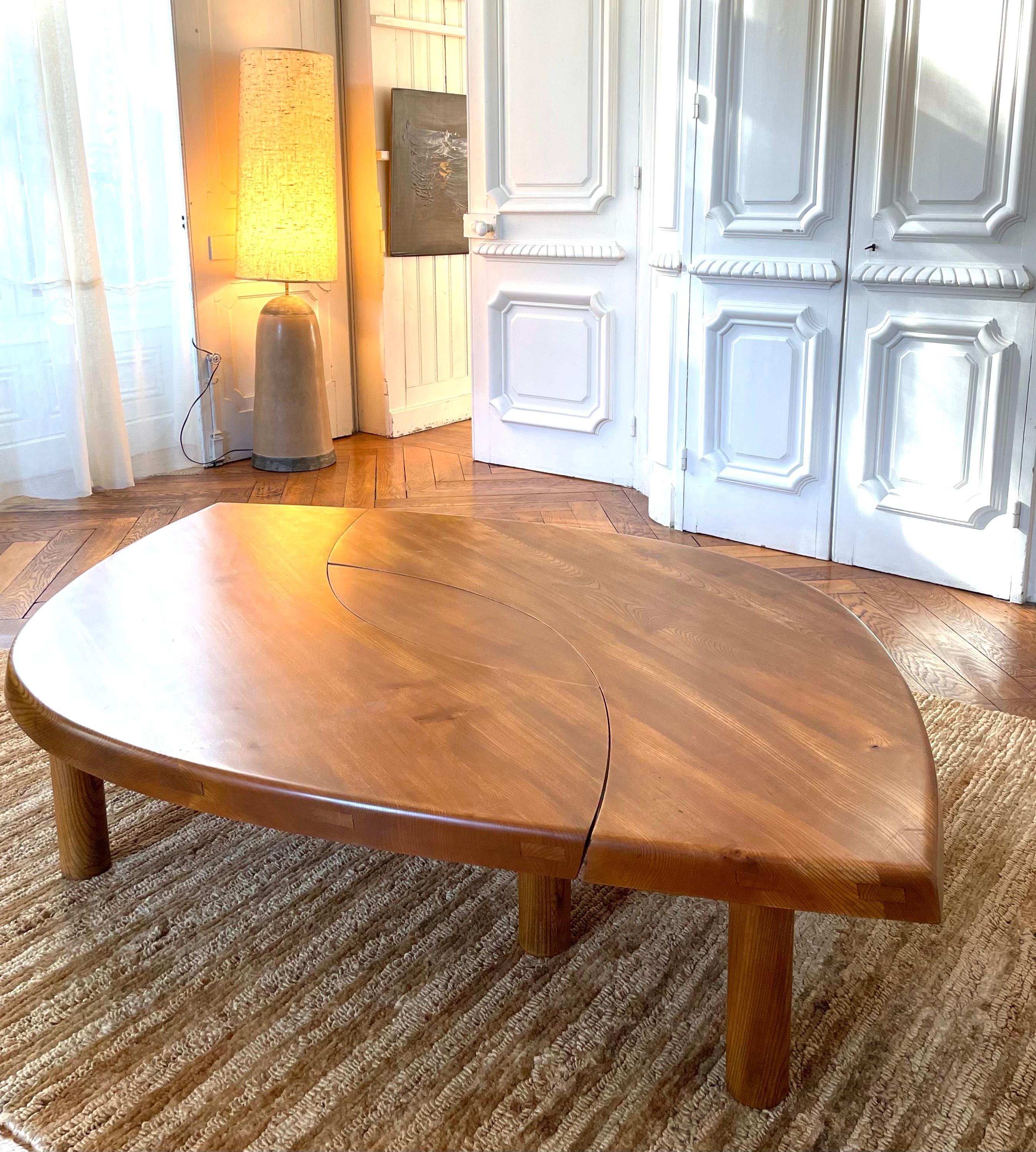 Coffee Table Pierre Chapo T 22 C French Solid Elm, 1977 In Good Condition In Lyon, FR