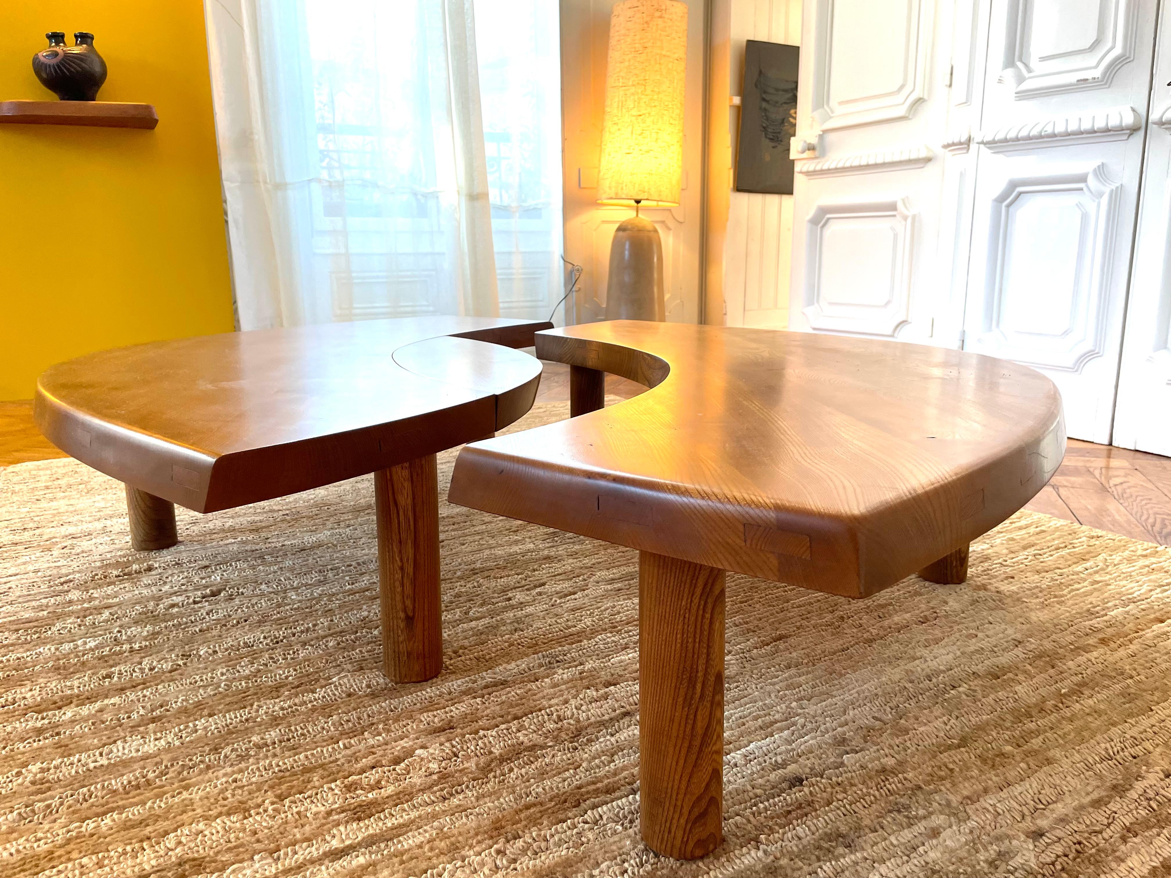 Coffee Table Pierre Chapo T 22 C French Solid Elm, 1977 1