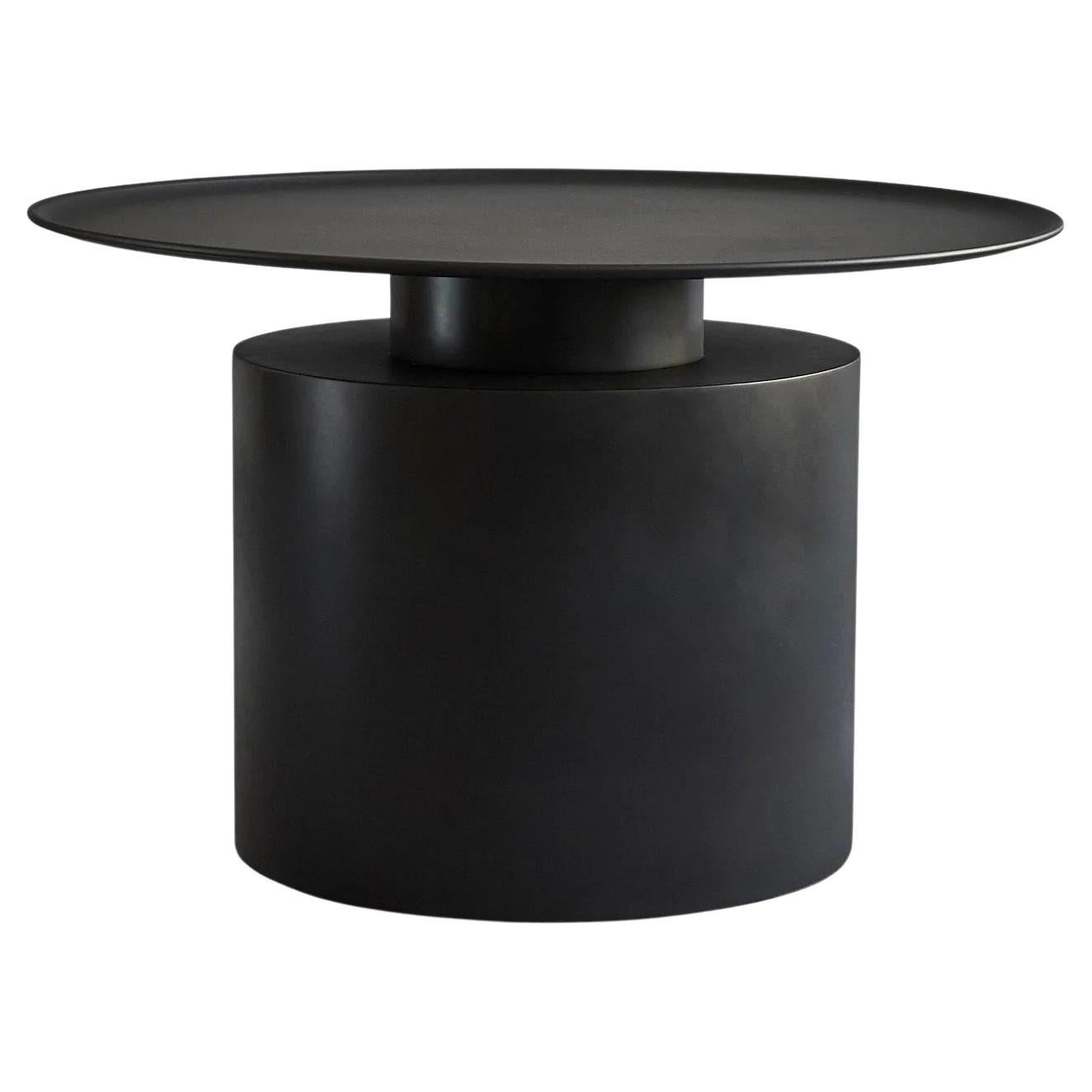 Coffee Table, Pillar Model, Design Like a Modern Sculpture in plated metal.